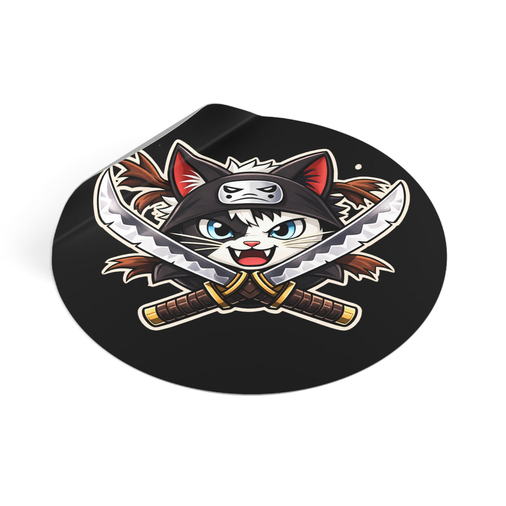 Double the Cat Sticker — Vinyl Sticker Featuring 'Double' with Twin Blades Logo