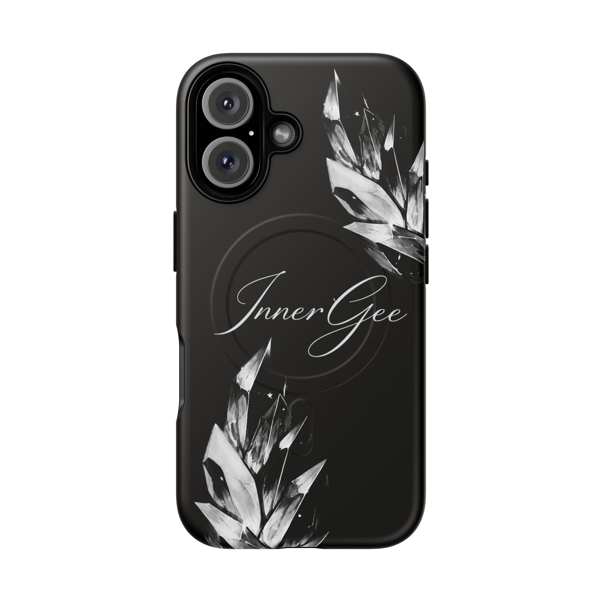InnerGee Blk/White Crystal Tough Magnetic Phone Case