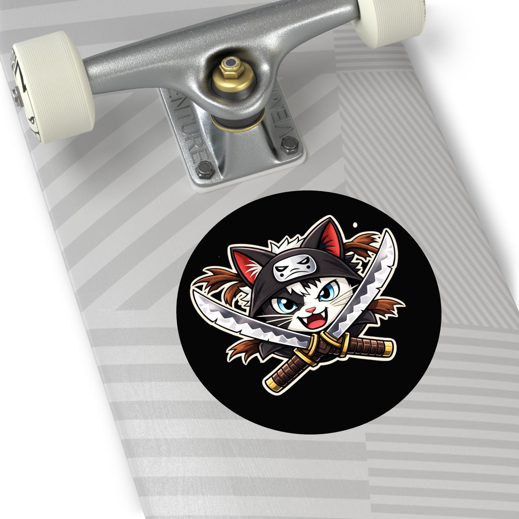 Double the Cat Sticker — Vinyl Sticker Featuring 'Double' with Twin Blades Logo