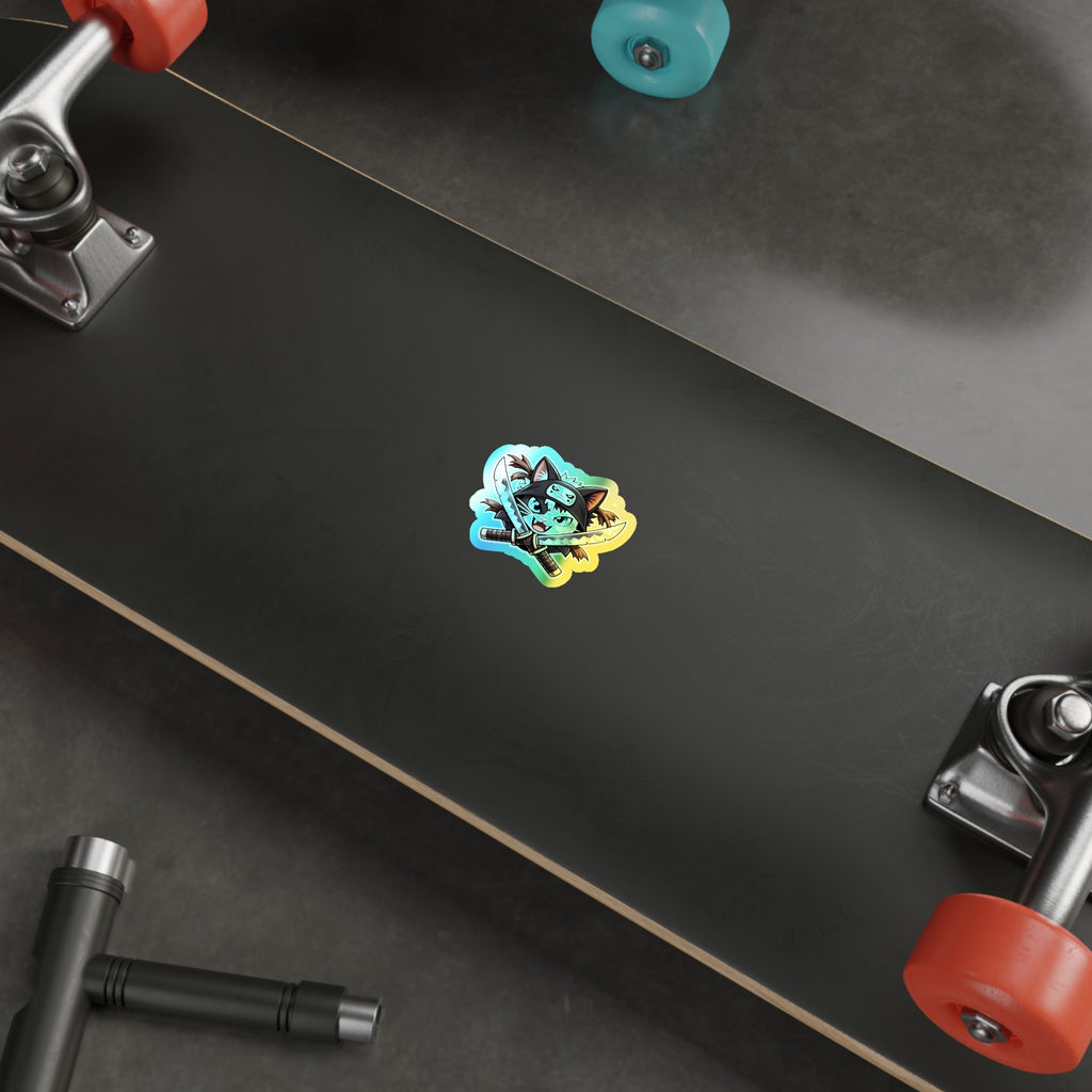 Catski-Double-Holographic Sticker