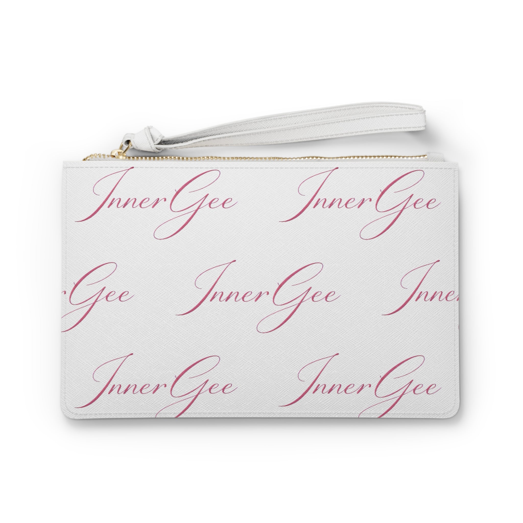 InnerGee Script Clutch Bag — Pink Monogram Wristlet Purse