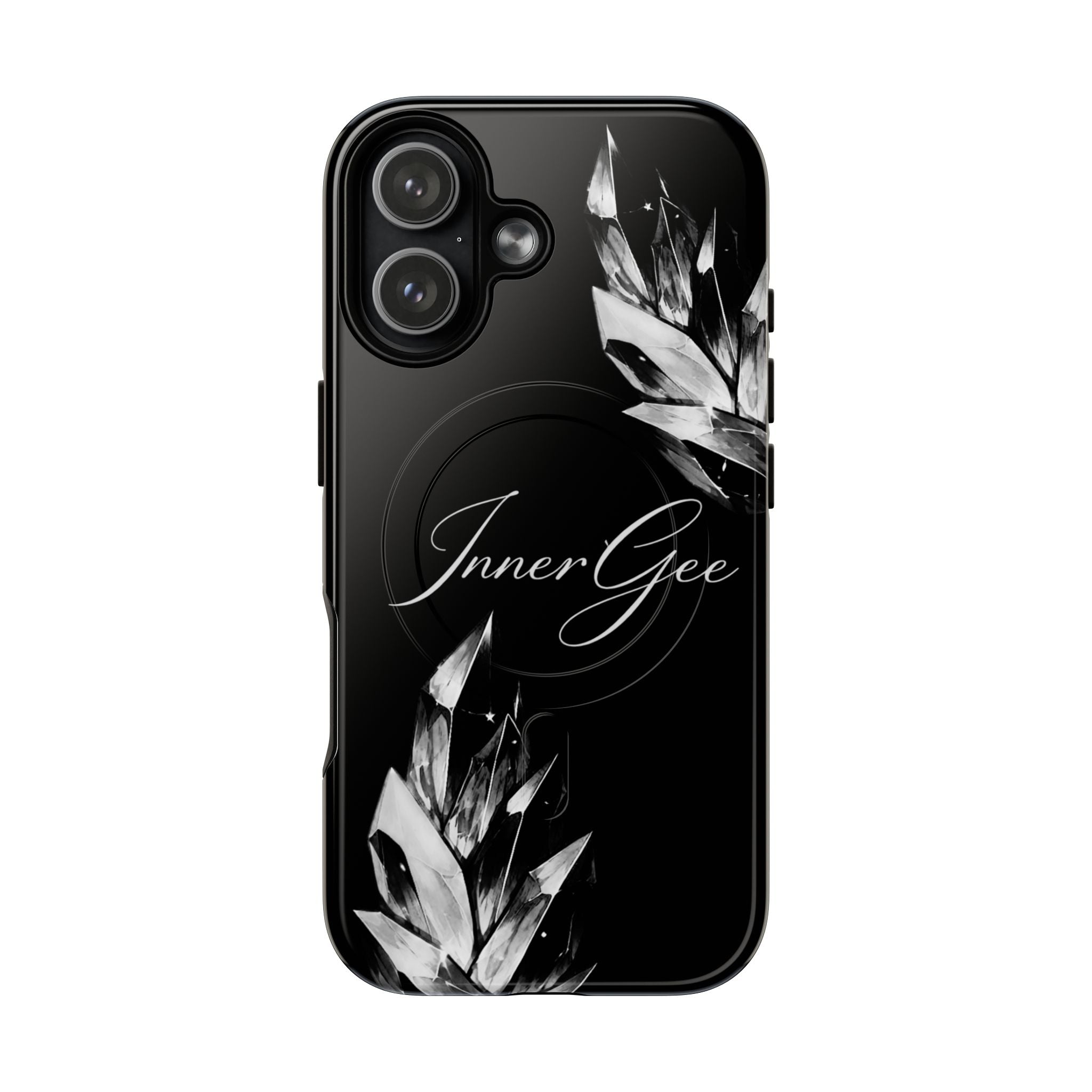InnerGee Blk/White Crystal Tough Magnetic Phone Case