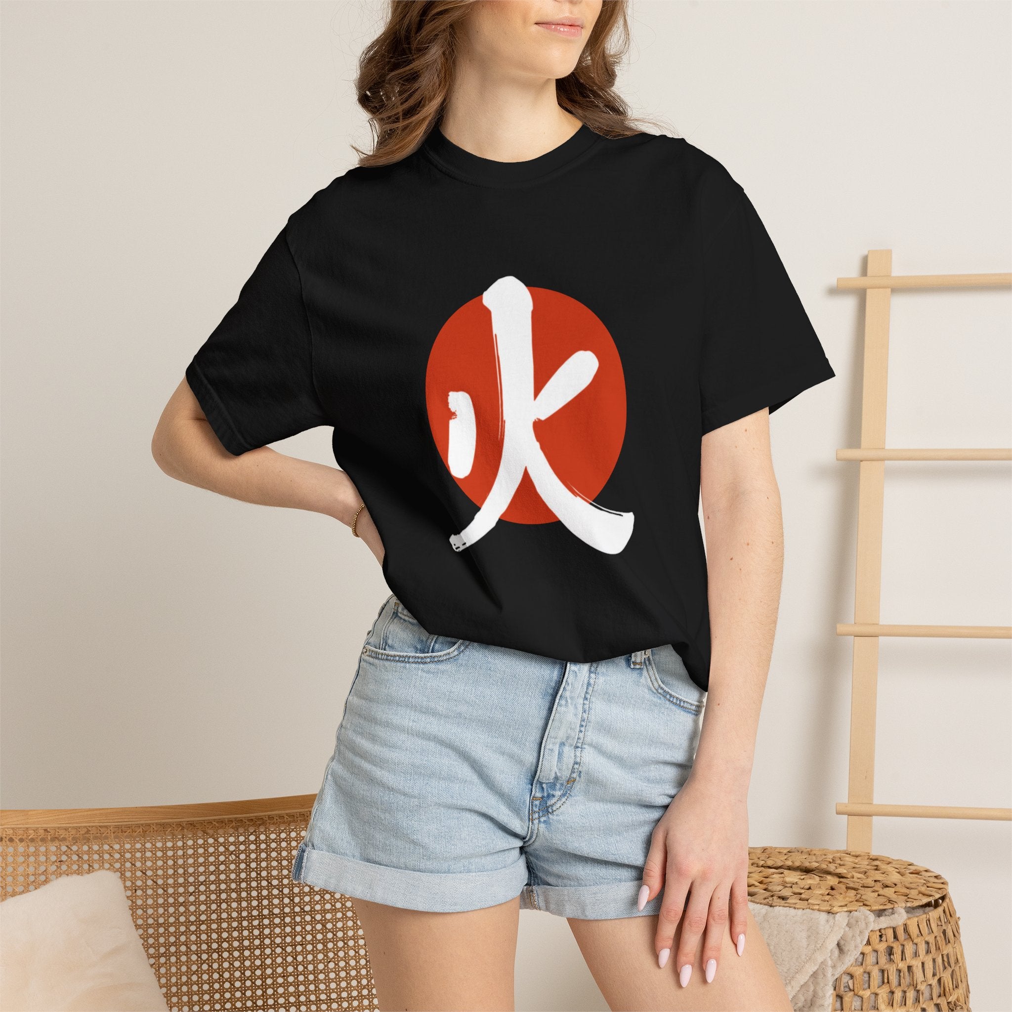 Samurai Fire Energy Kanji T-Shirt — Fire Elemental Graphic Tee