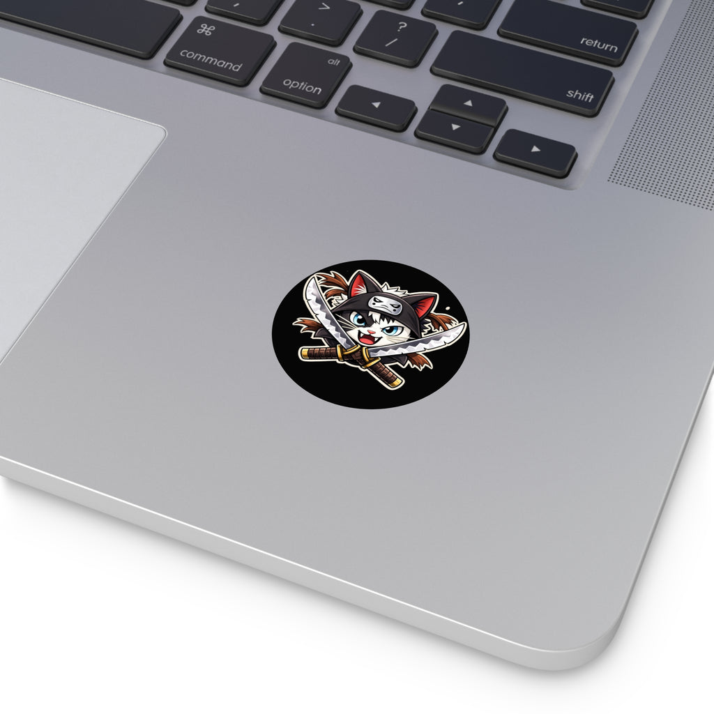 Double the Cat Sticker — Vinyl Sticker Featuring 'Double' with Twin Blades Logo