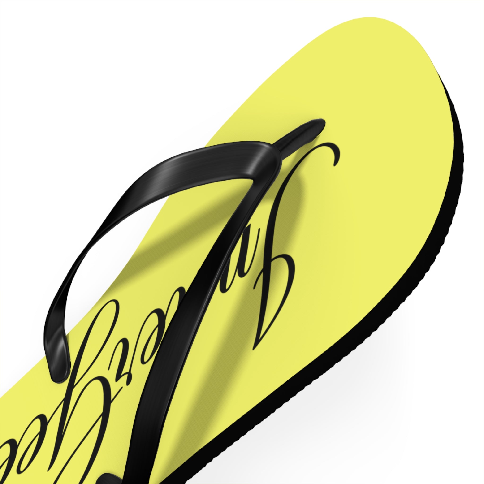 Yellow 'InnerGee' Script Flip Flops – Beach Sandals with Stylish Script Logo