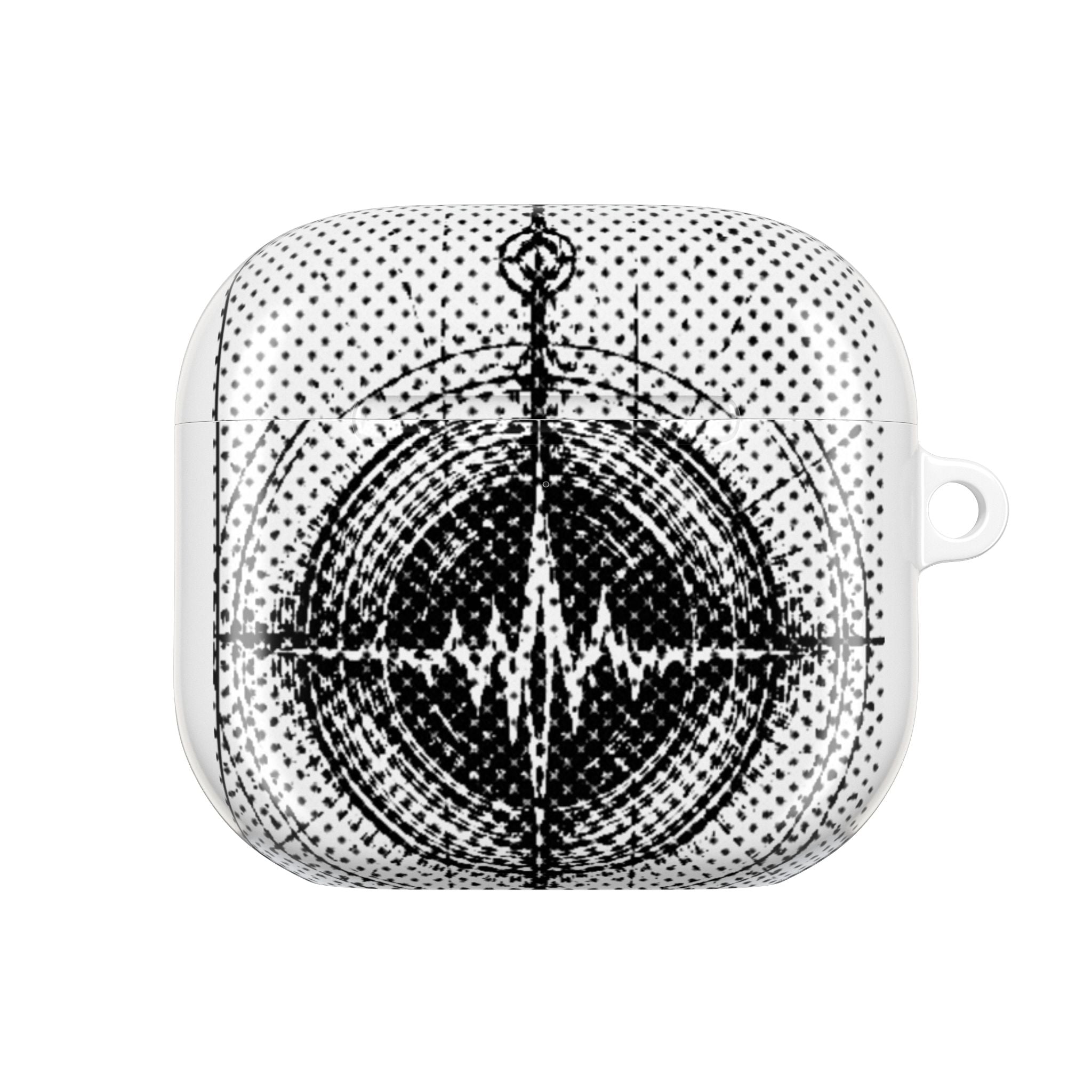 Innergee Halftone Pulse AirPod Case — Black & White Retro Dot Design