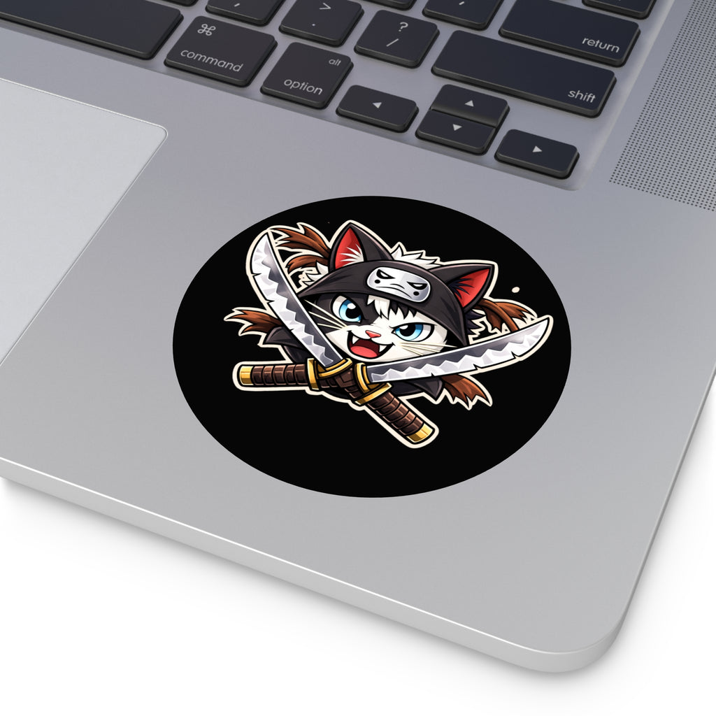 Double the Cat Sticker — Vinyl Sticker Featuring 'Double' with Twin Blades Logo