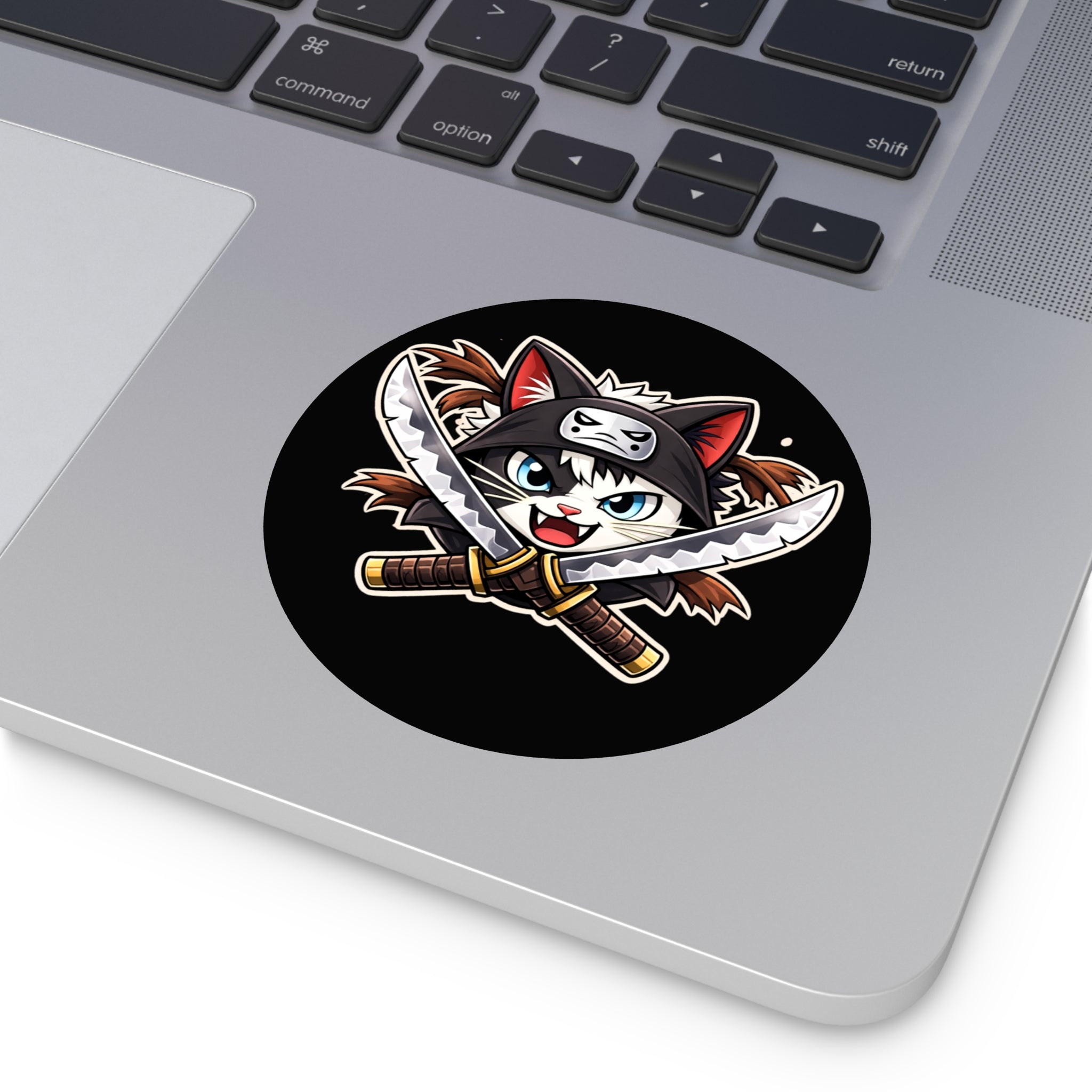 Double the Cat Sticker — Vinyl Sticker Featuring 'Double' with Twin Blades Logo