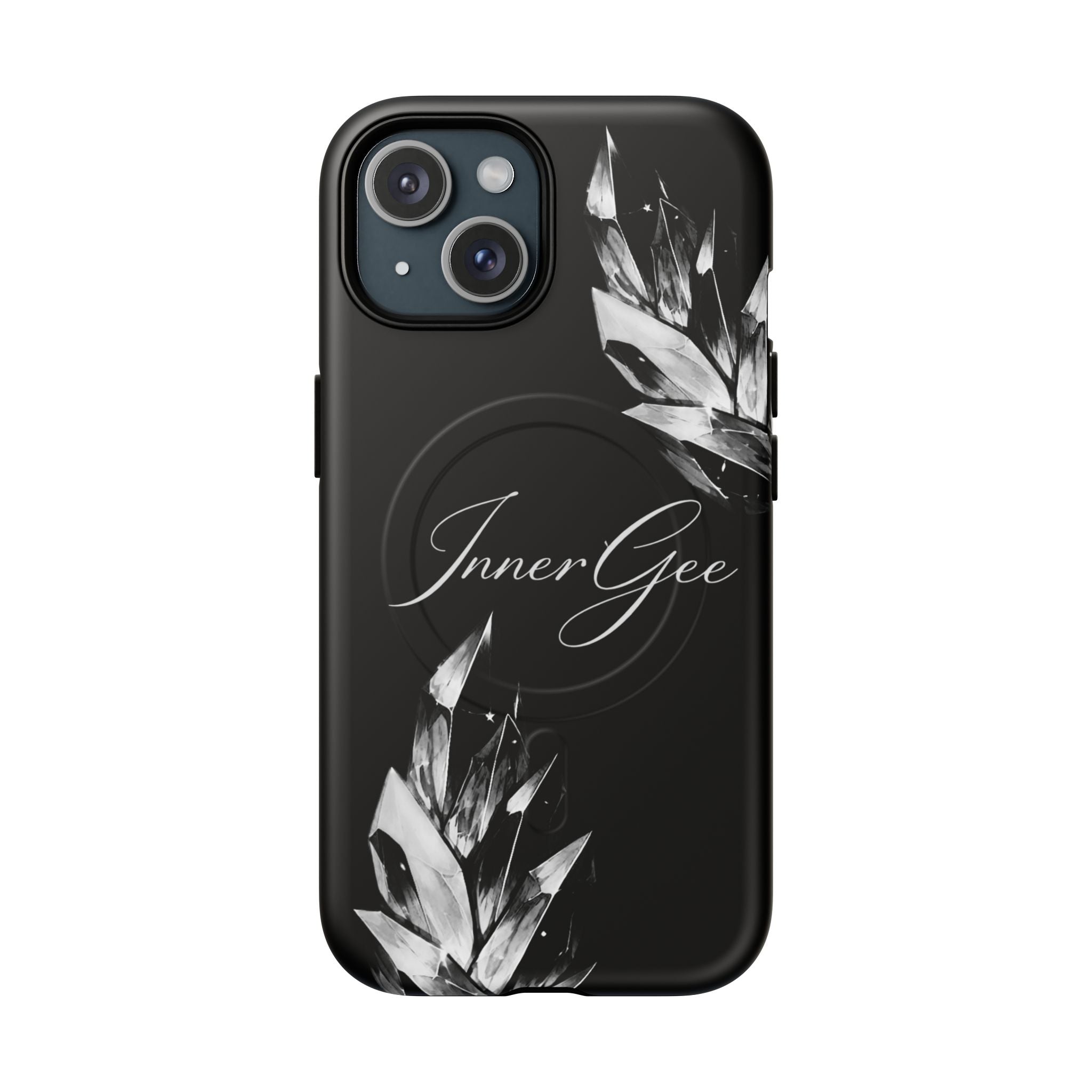 InnerGee Blk/White Crystal Tough Magnetic Phone Case