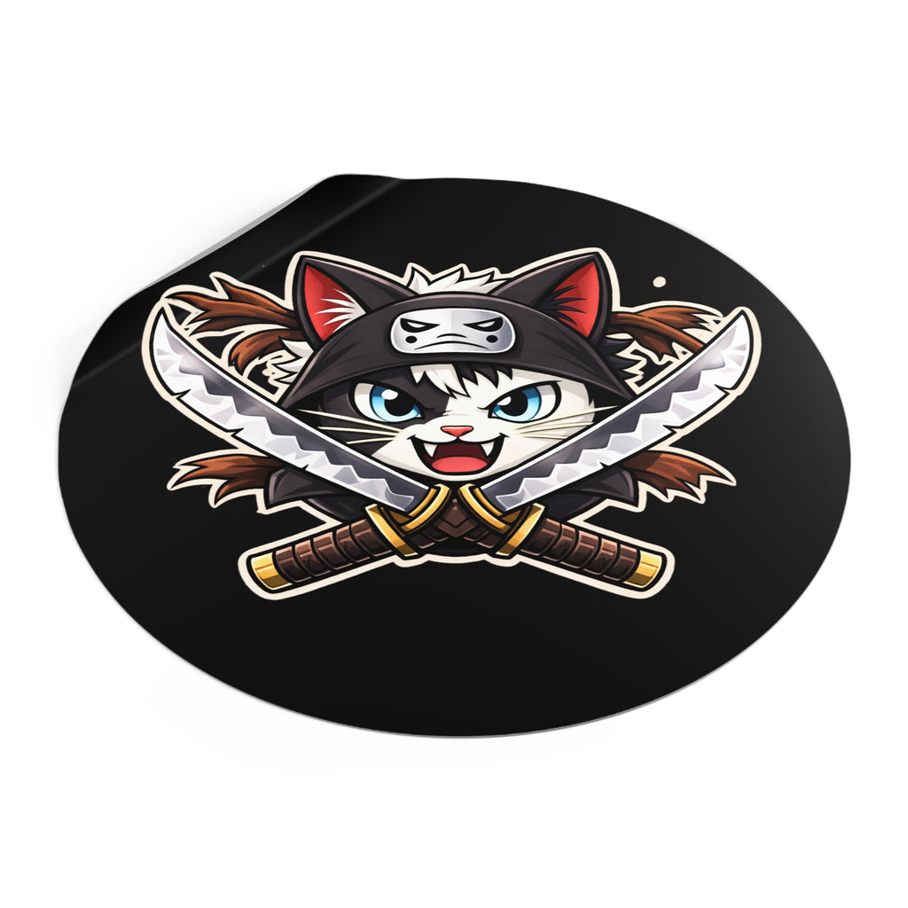 Double the Cat Sticker — Vinyl Sticker Featuring 'Double' with Twin Blades Logo