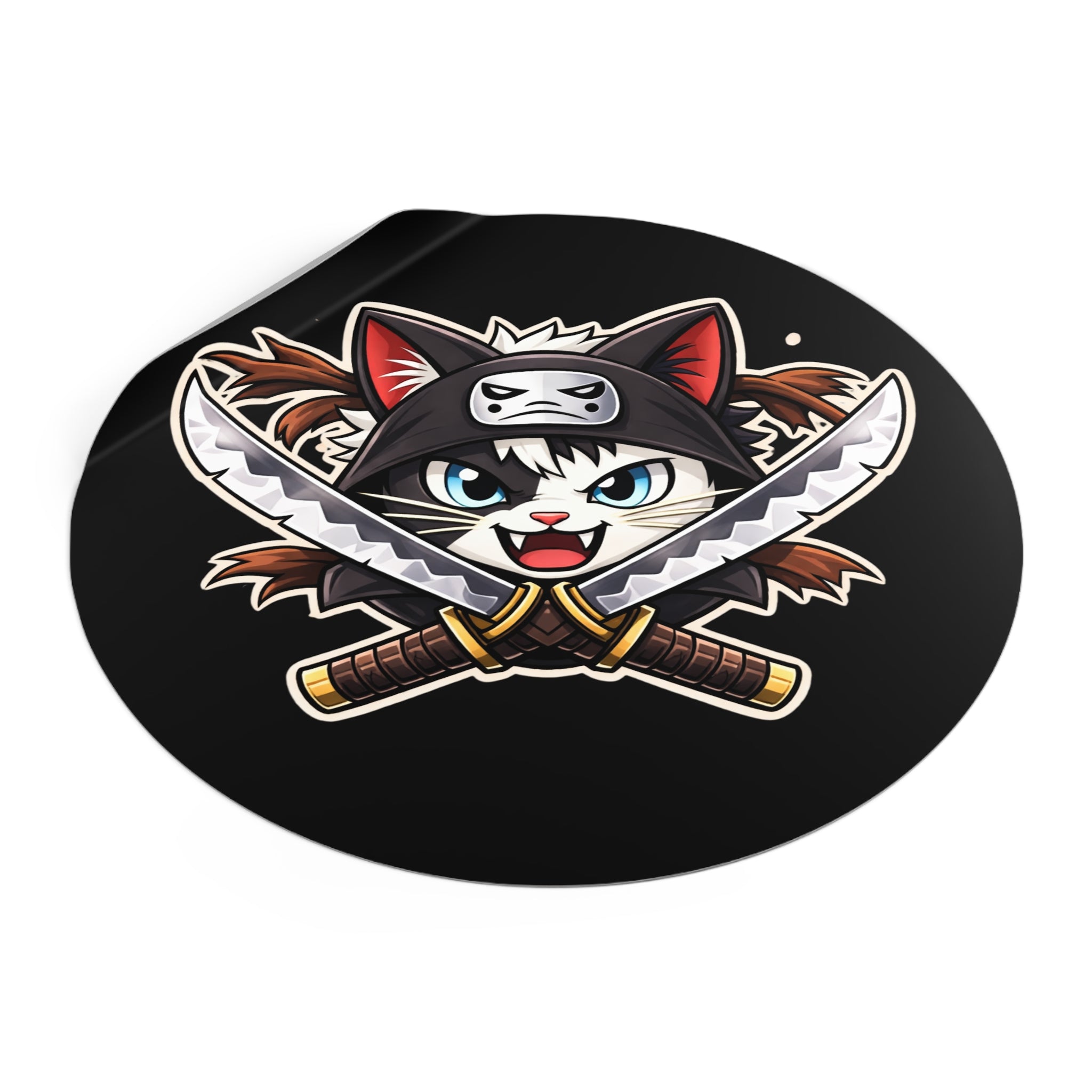 Double the Cat Sticker — Vinyl Sticker Featuring 'Double' with Twin Blades Logo