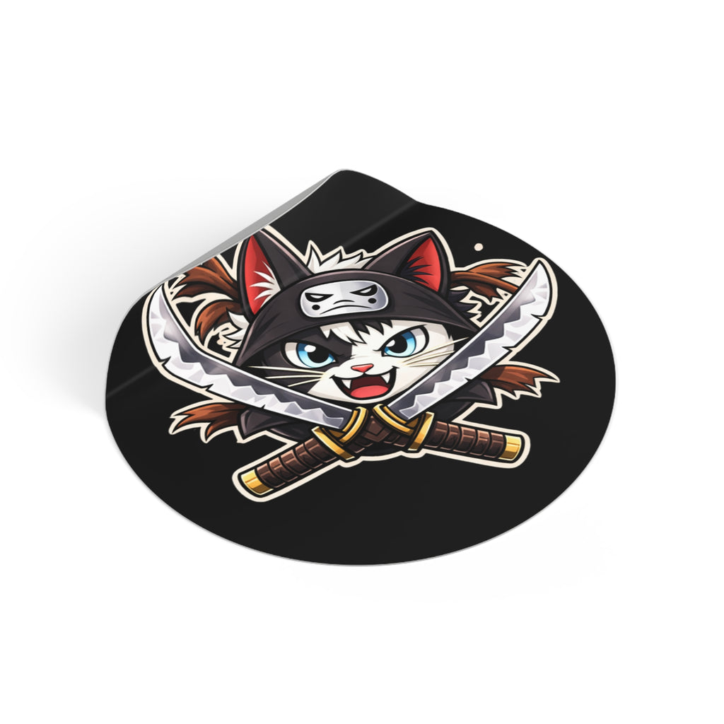 Double the Cat Sticker — Vinyl Sticker Featuring 'Double' with Twin Blades Logo