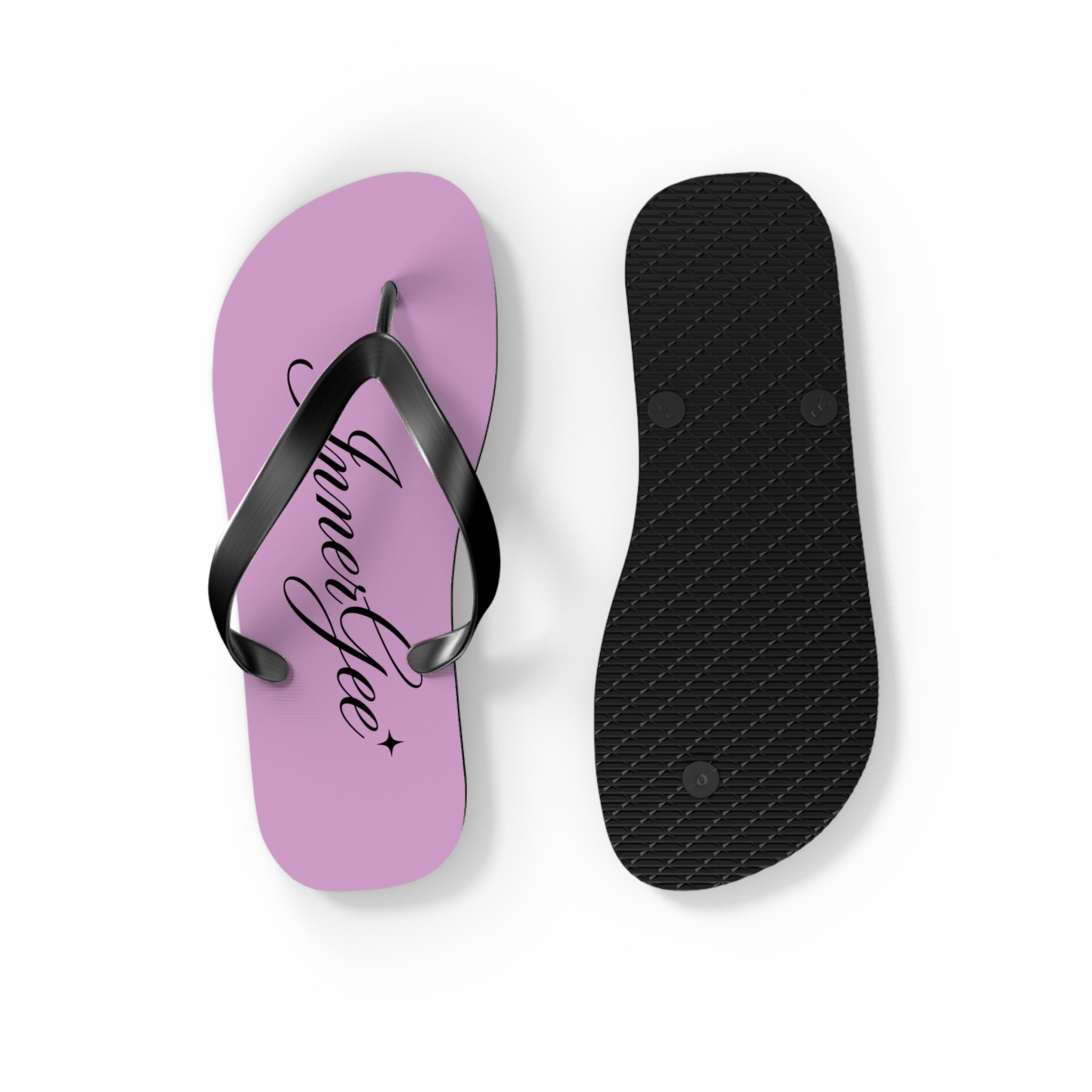 Innergee Pink Script Flip Flops –  Beach Sandals