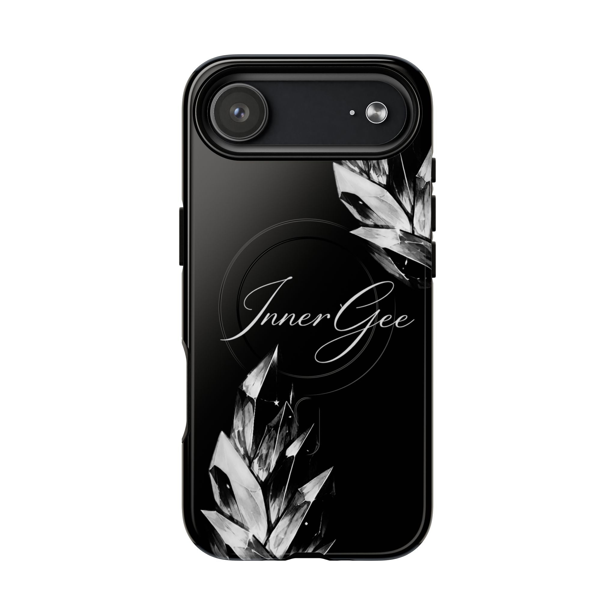 InnerGee Blk/White Crystal Tough Magnetic Phone Case