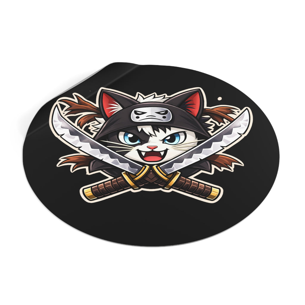 Double the Cat Sticker — Vinyl Sticker Featuring 'Double' with Twin Blades Logo
