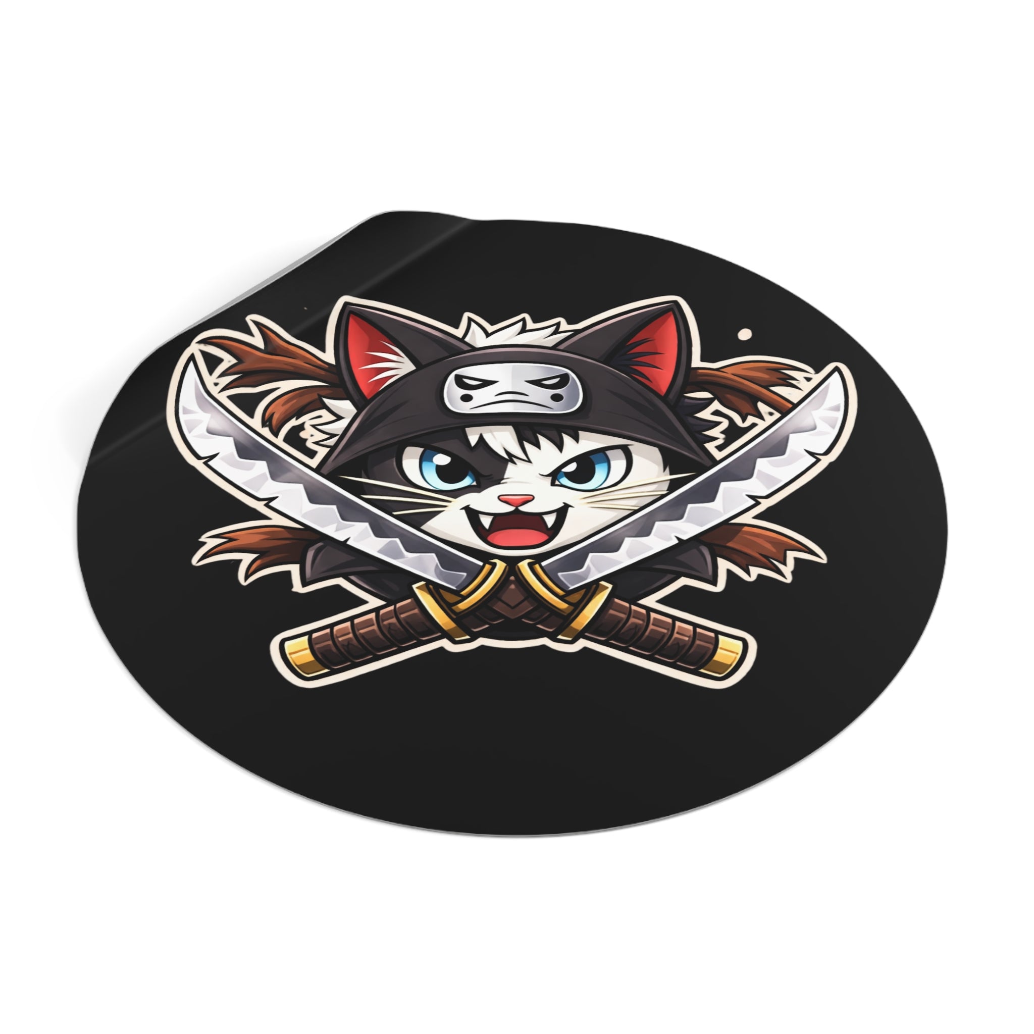 Double the Cat Sticker — Vinyl Sticker Featuring 'Double' with Twin Blades Logo