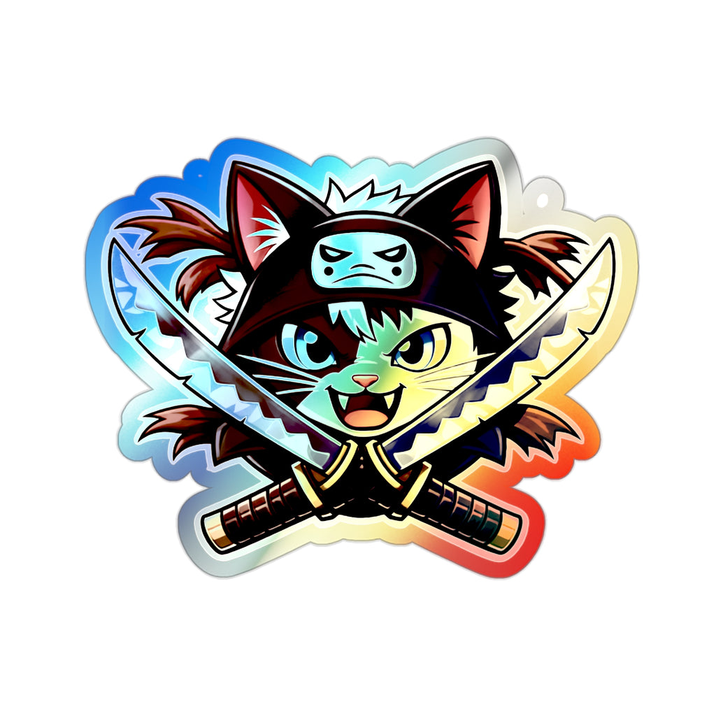 Catski-Double-Holographic Sticker