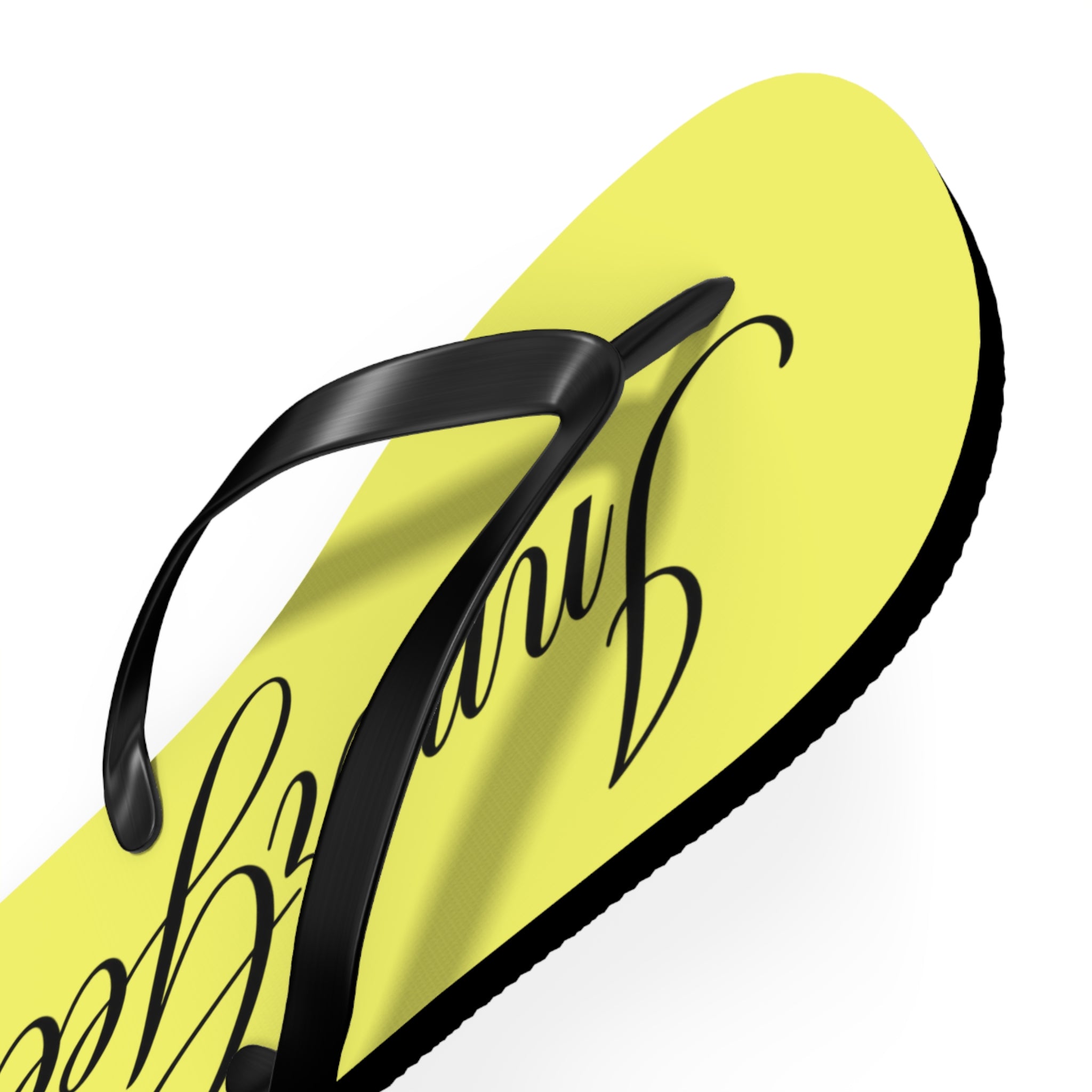 Yellow 'InnerGee' Script Flip Flops – Beach Sandals with Stylish Script Logo