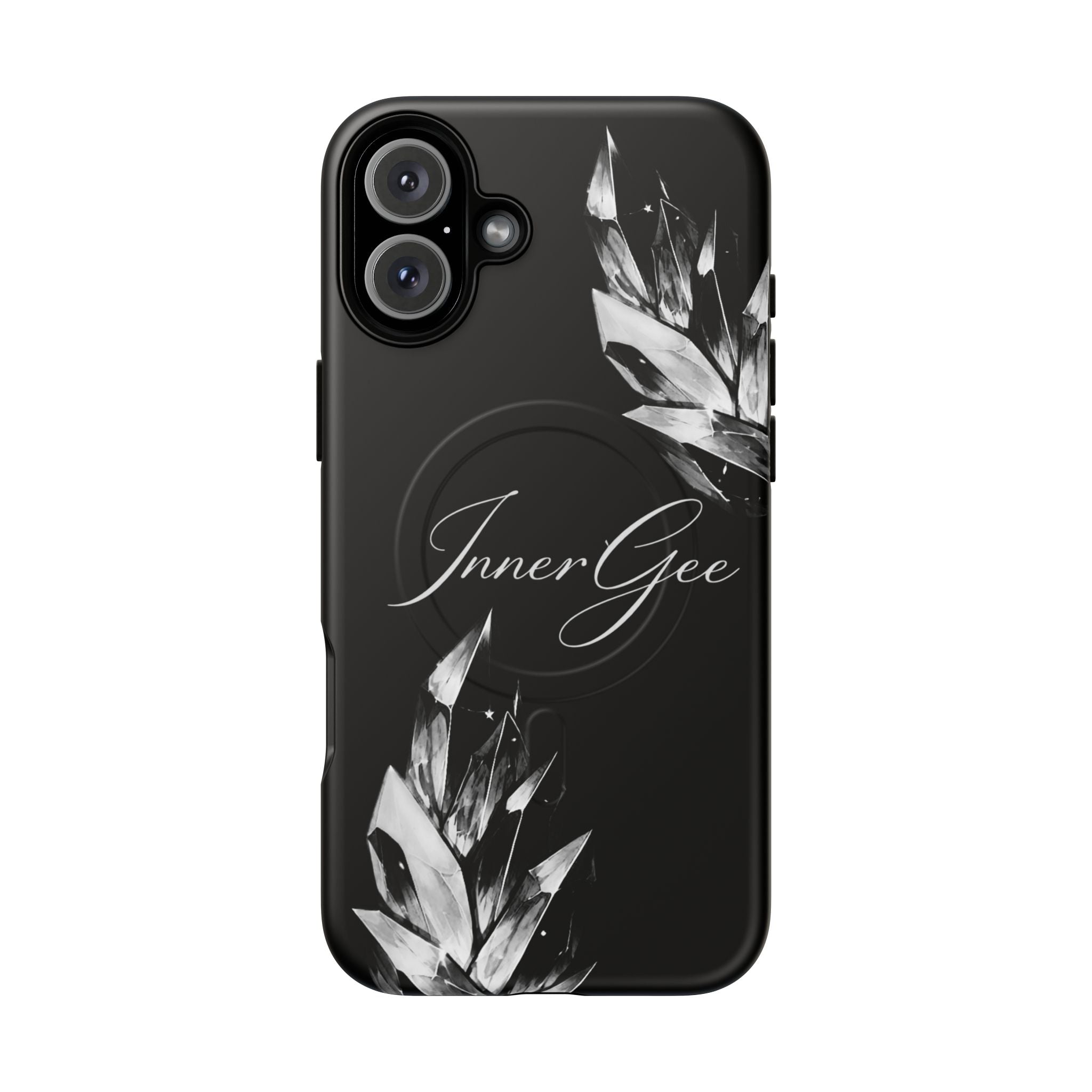 InnerGee Blk/White Crystal Tough Magnetic Phone Case