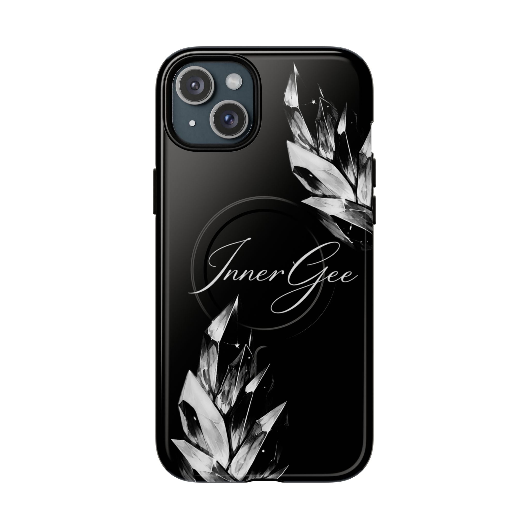 InnerGee Blk/White Crystal Tough Magnetic Phone Case