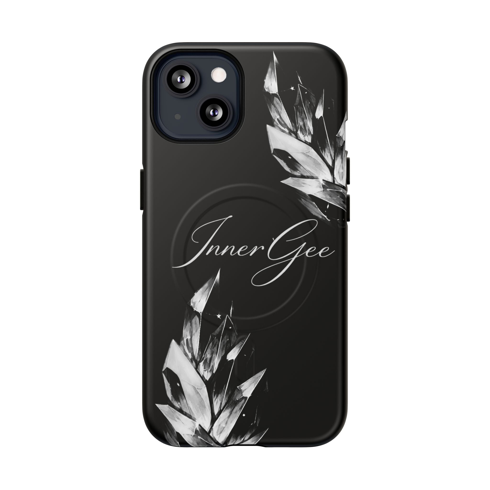 InnerGee Blk/White Crystal Tough Magnetic Phone Case