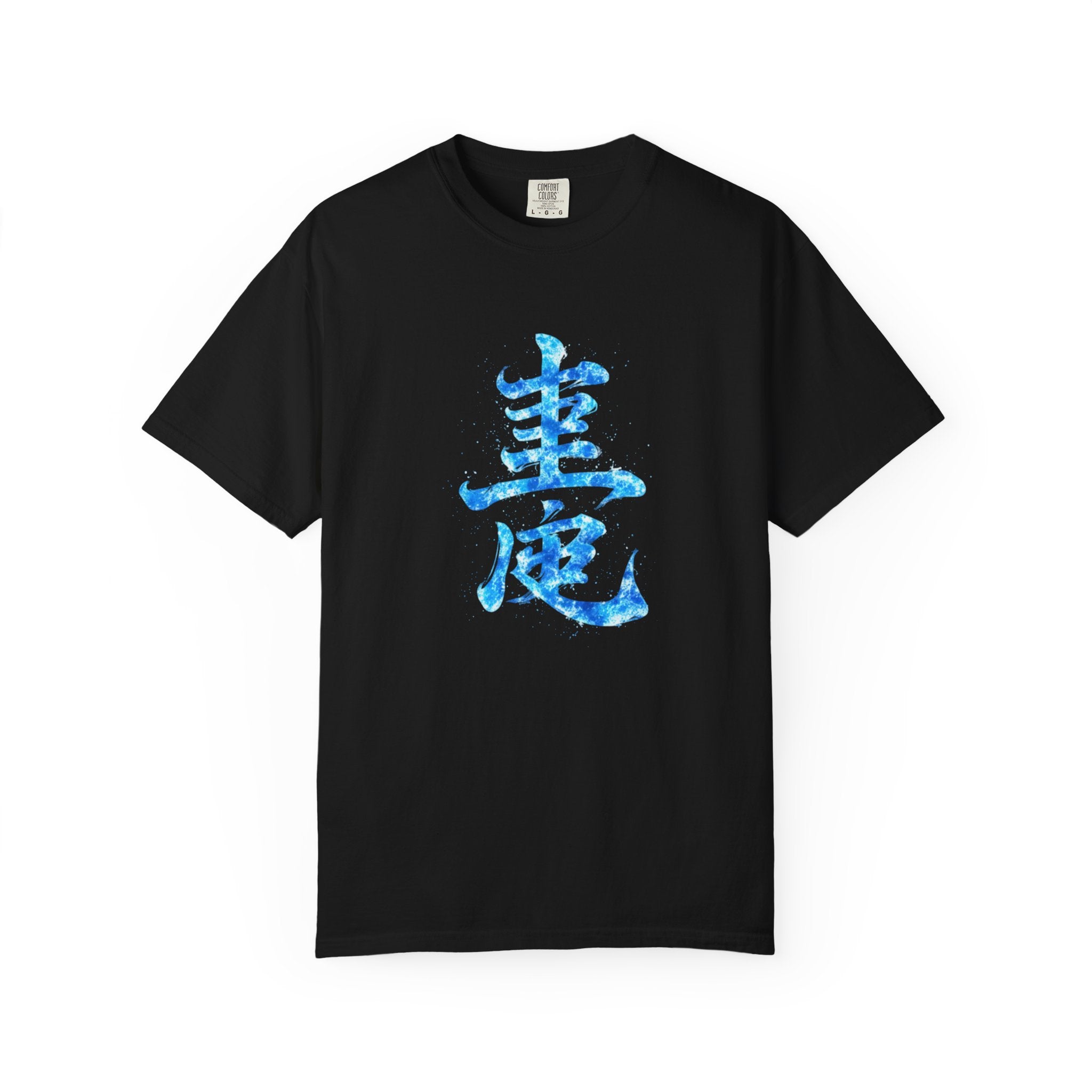 InnerGee Water Element T-Shirt — Blue Kanji & Warrior Graphic