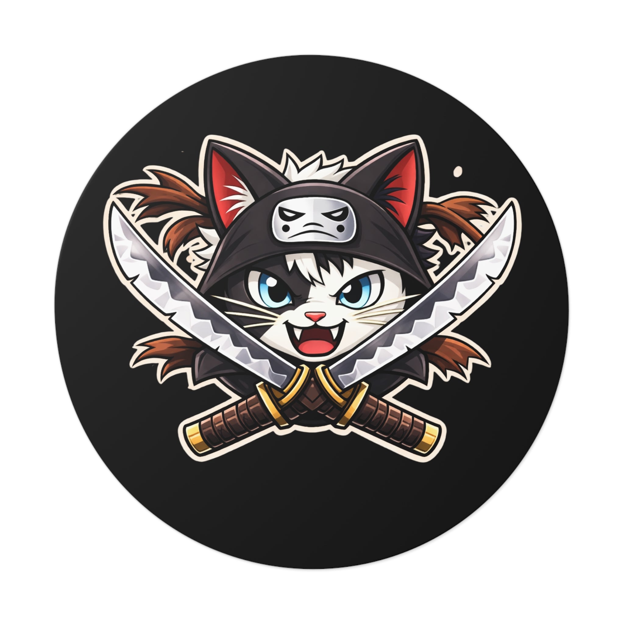 Double the Cat Sticker — Vinyl Sticker Featuring 'Double' with Twin Blades Logo