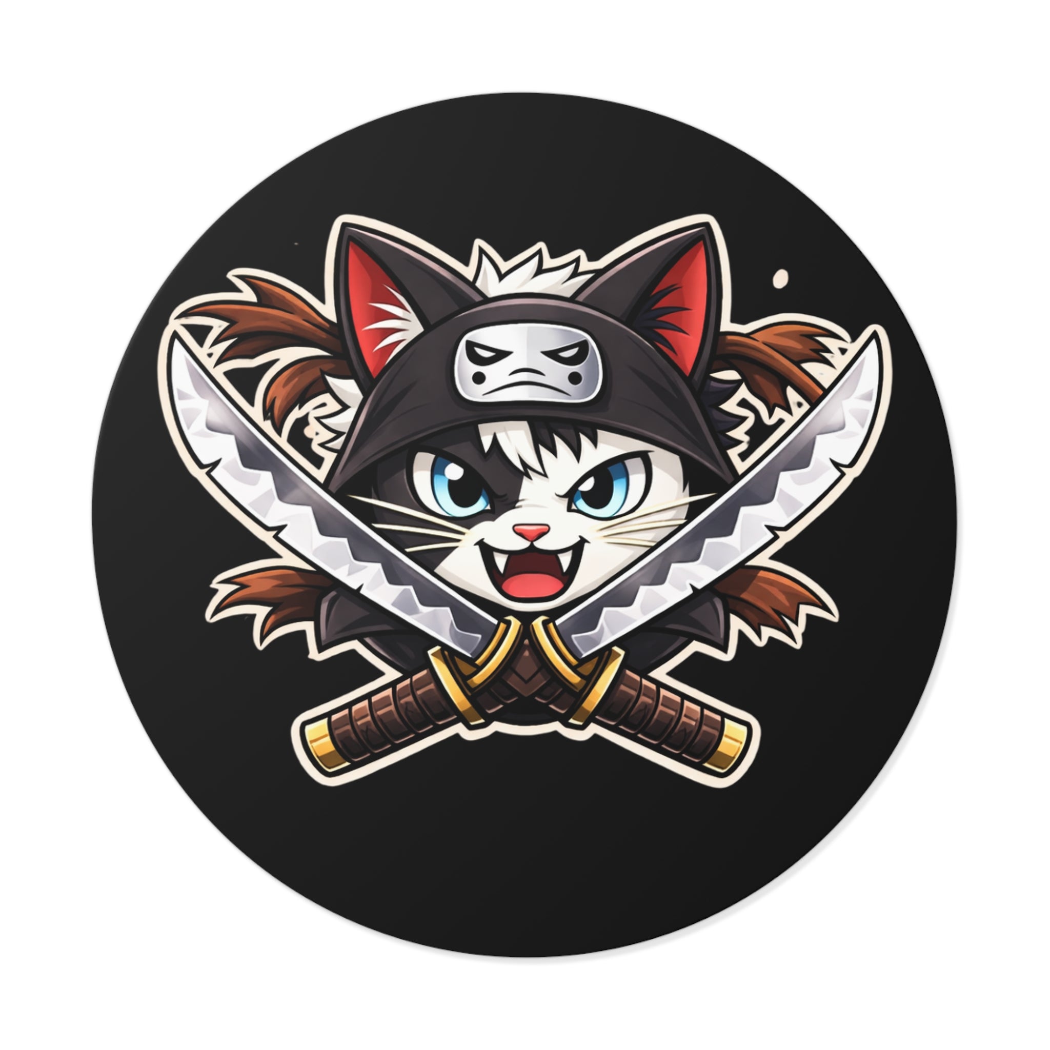 Double the Cat Sticker — Vinyl Sticker Featuring 'Double' with Twin Blades Logo