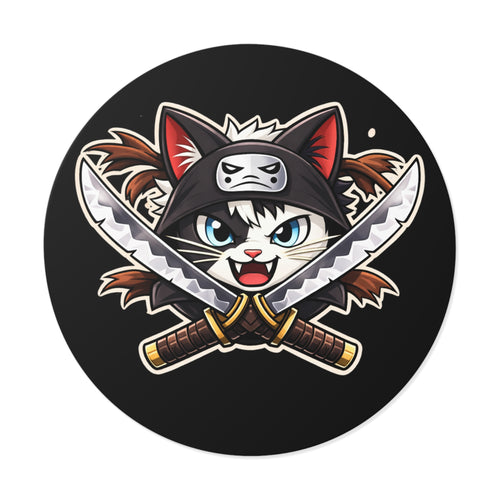 Double the Cat Sticker — Vinyl Sticker Featuring 'Double' with Twin Blades Logo