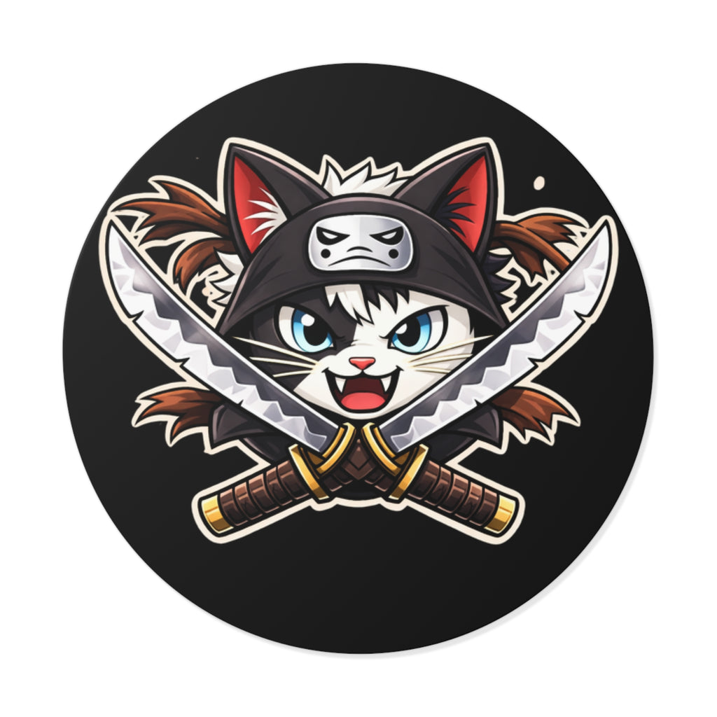 Double the Cat Sticker — Vinyl Sticker Featuring 'Double' with Twin Blades Logo