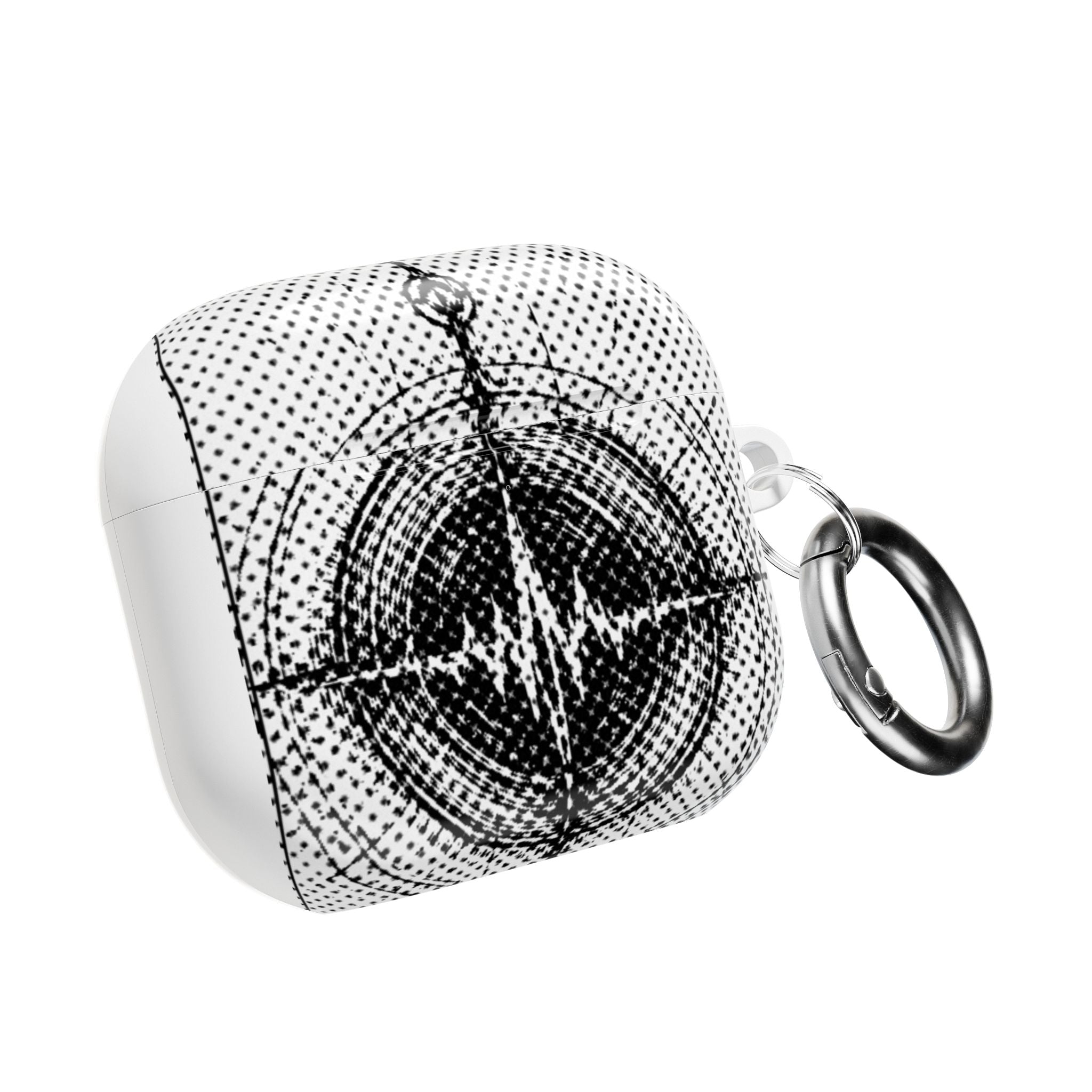Innergee Halftone Pulse AirPod Case — Black & White Retro Dot Design