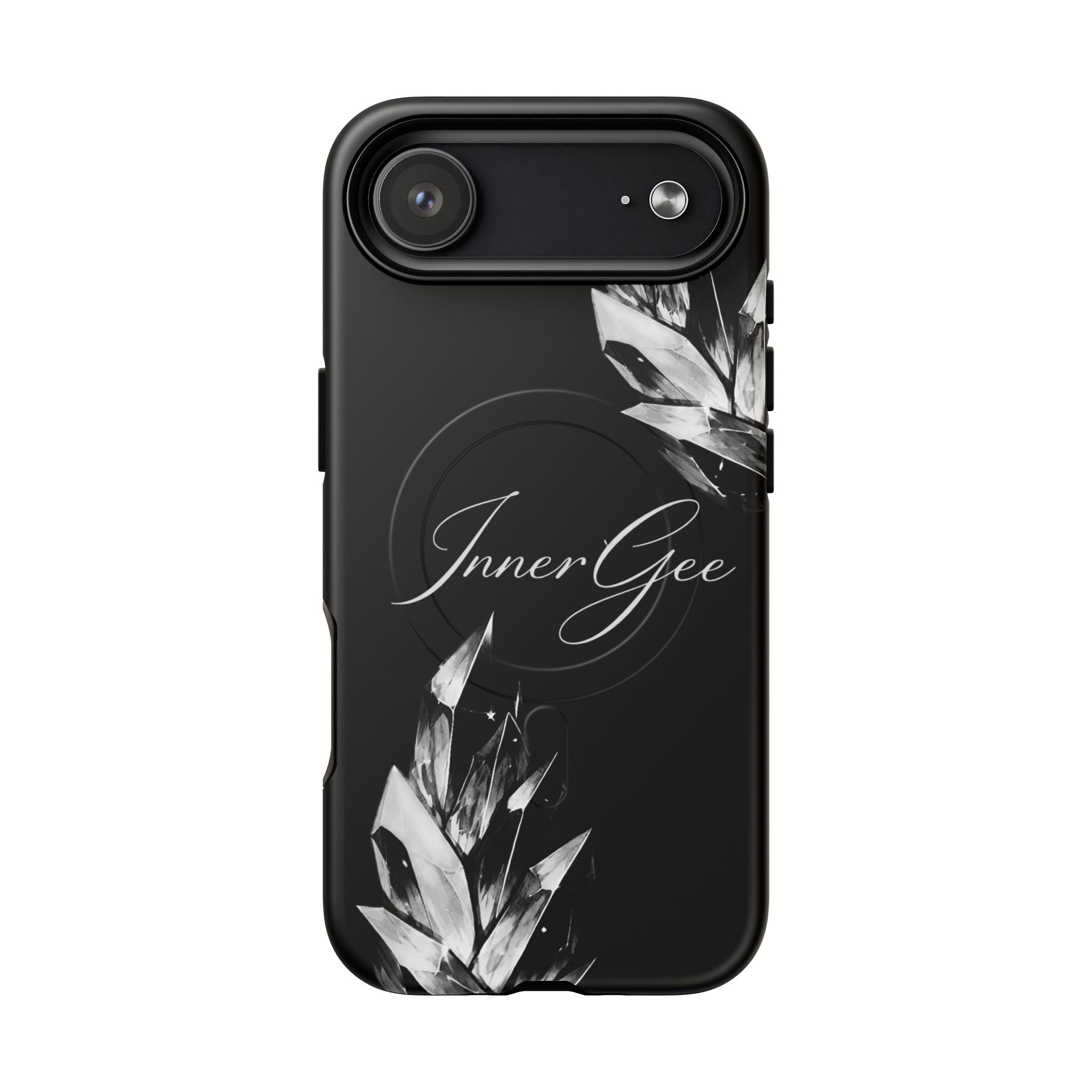 InnerGee Blk/White Crystal Tough Magnetic Phone Case