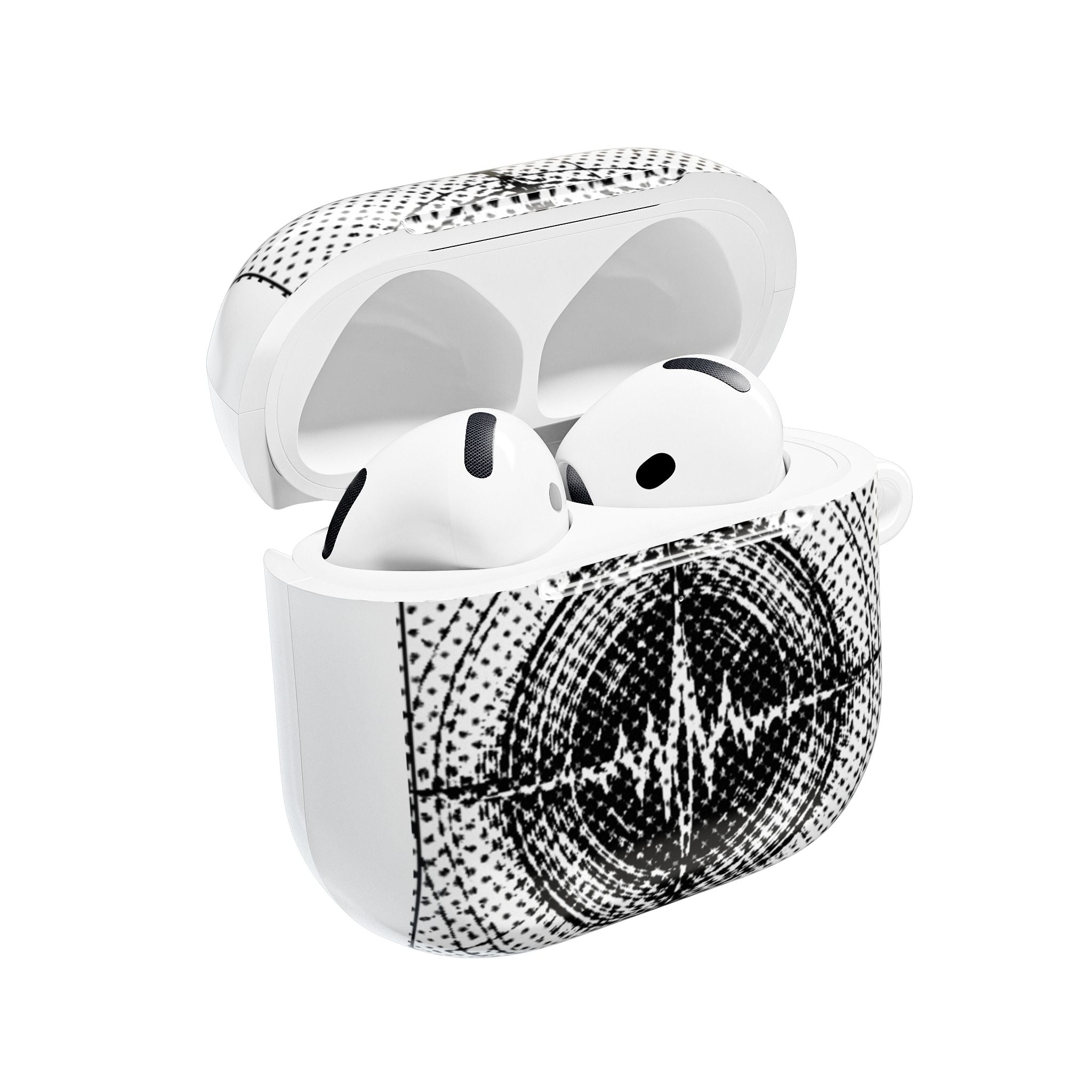 Innergee Halftone Pulse AirPod Case — Black & White Retro Dot Design