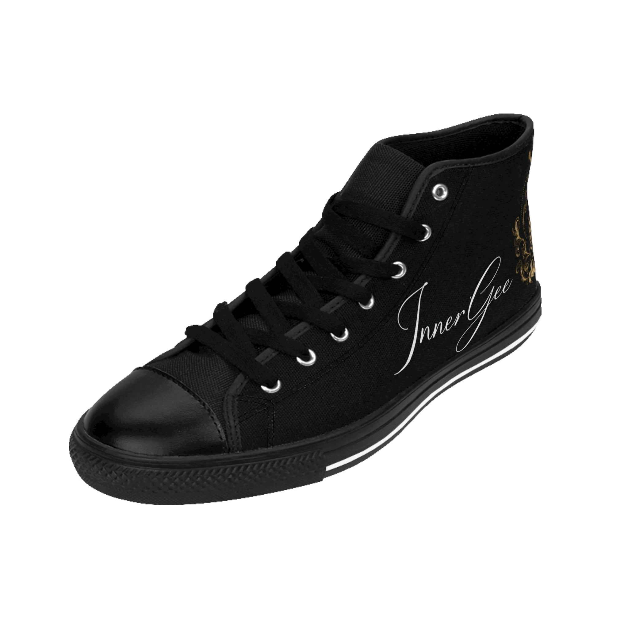 InnerGee Black High-Top Sneakers — Classic Men's Casual Canvas Shoes