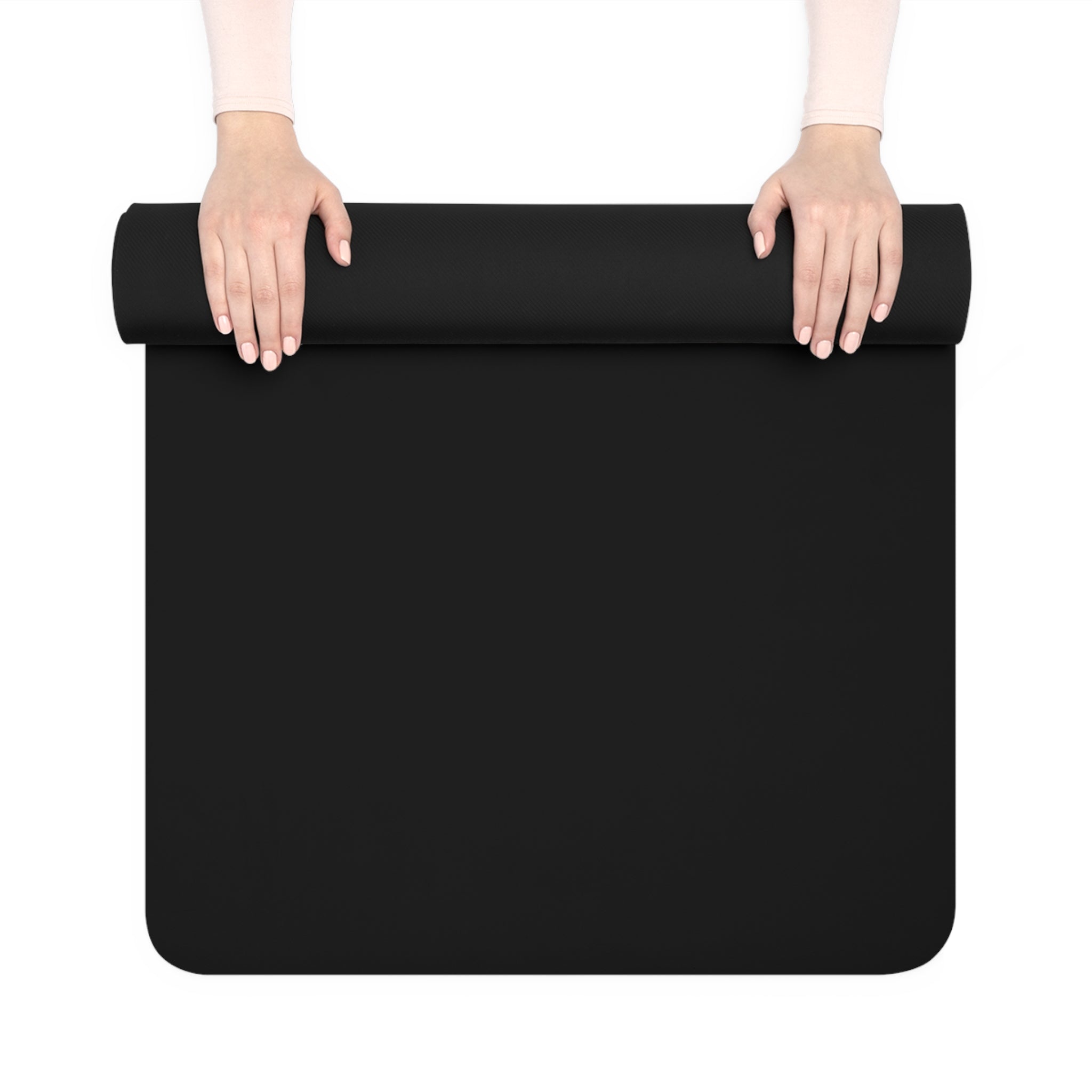 Pink Lotus Rubber Yoga Mat — 'innergee' Centered Black Mat