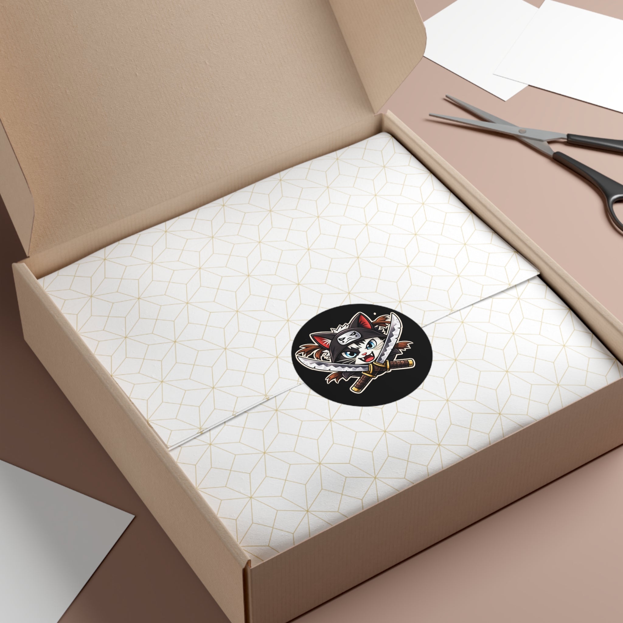 Double the Cat Sticker — Vinyl Sticker Featuring 'Double' with Twin Blades Logo