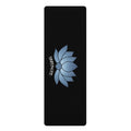 Blue Lotus Rubber Yoga Mat — "Innergee" Curved Text