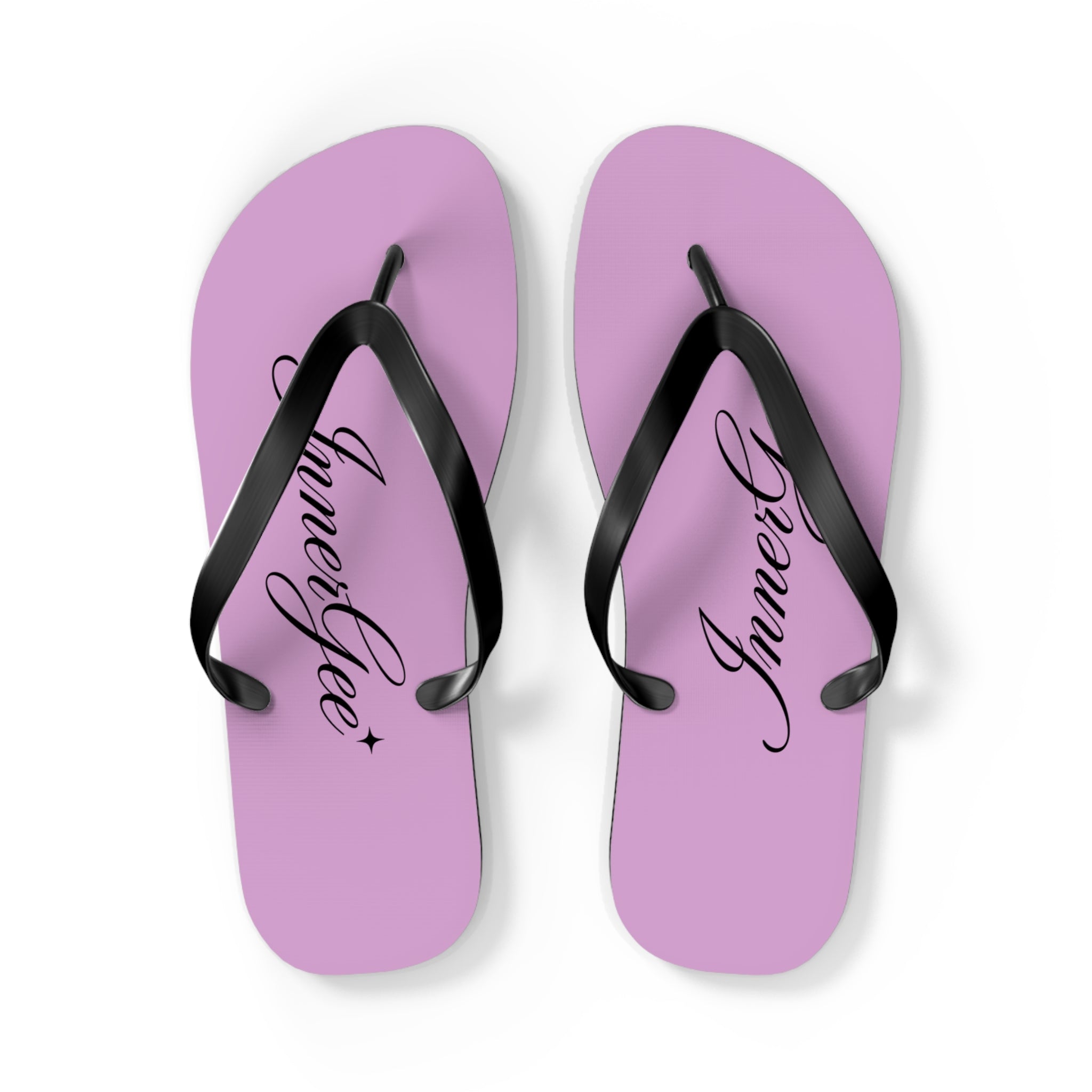 Innergee Pink Script Flip Flops –  Beach Sandals