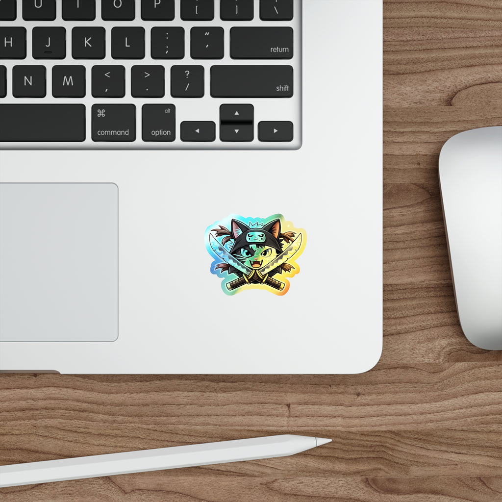 Catski-Double-Holographic Sticker