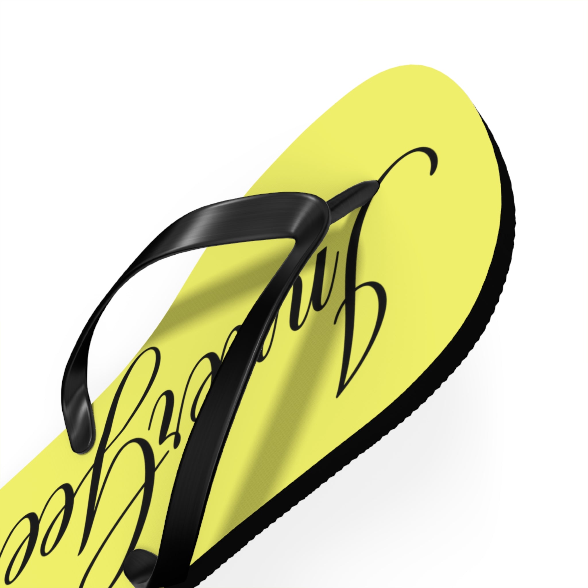 Yellow 'InnerGee' Script Flip Flops – Beach Sandals with Stylish Script Logo