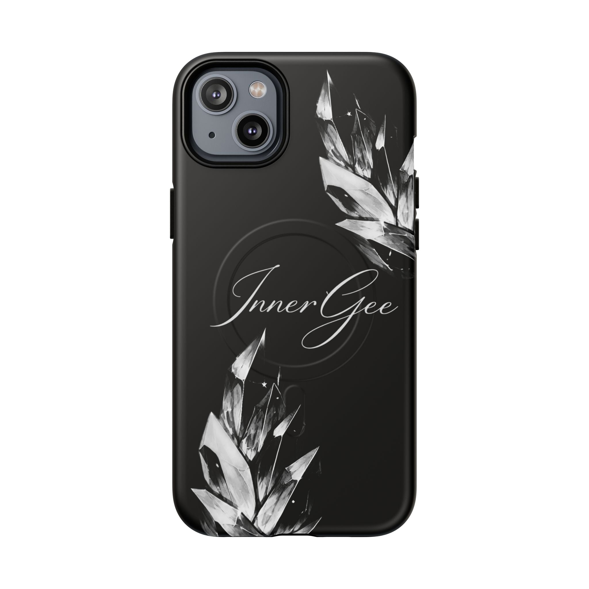 InnerGee Blk/White Crystal Tough Magnetic Phone Case