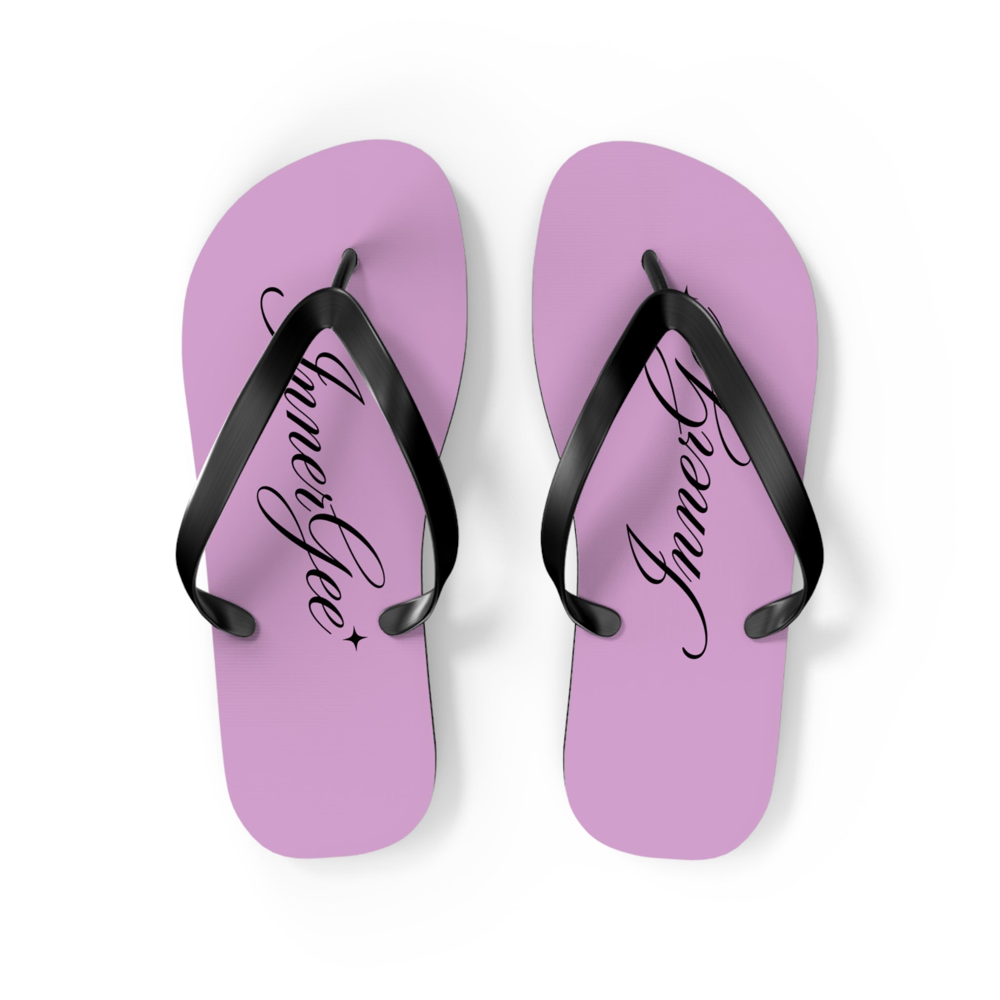Innergee Pink Script Flip Flops –  Beach Sandals