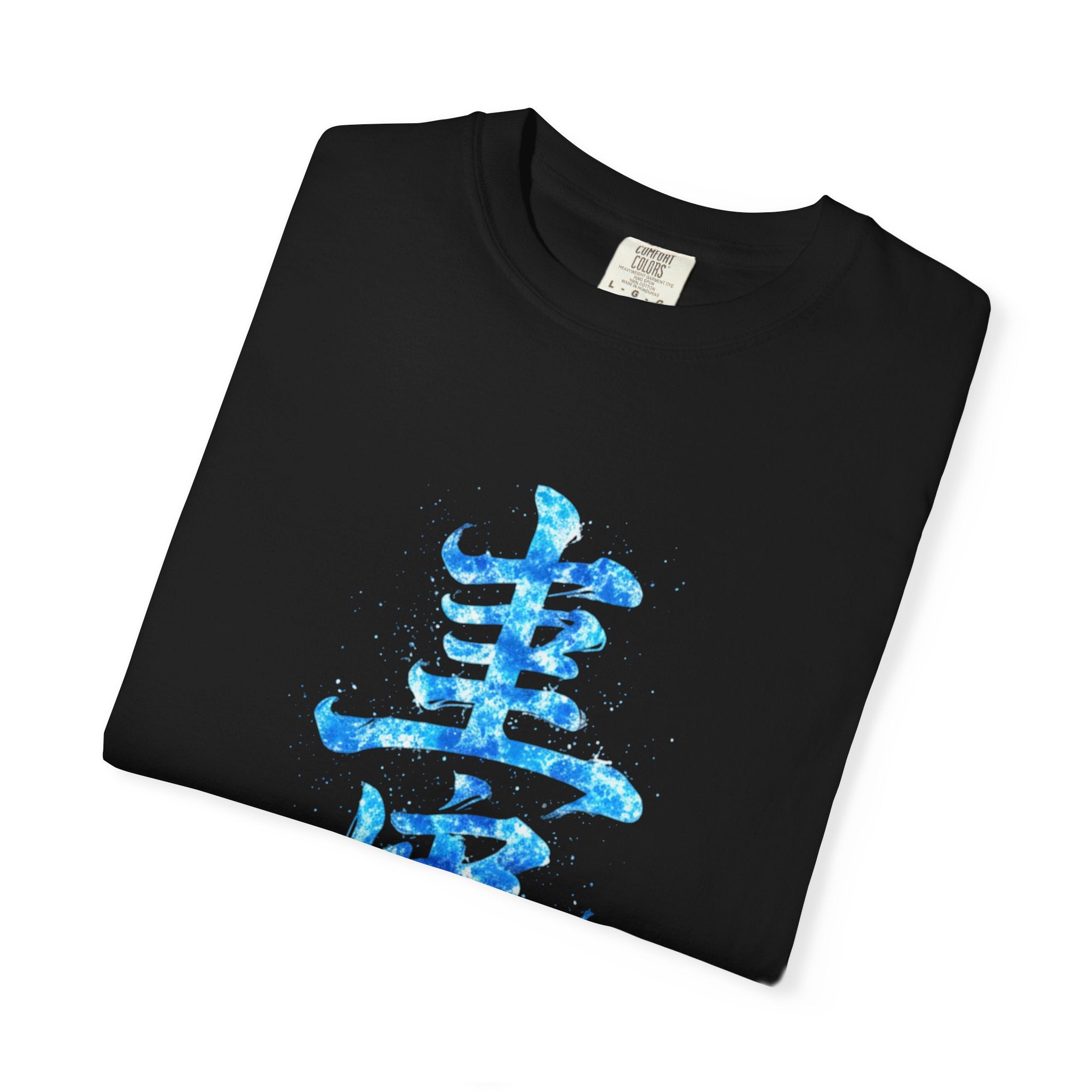 InnerGee Water Element T-Shirt — Blue Kanji & Warrior Graphic