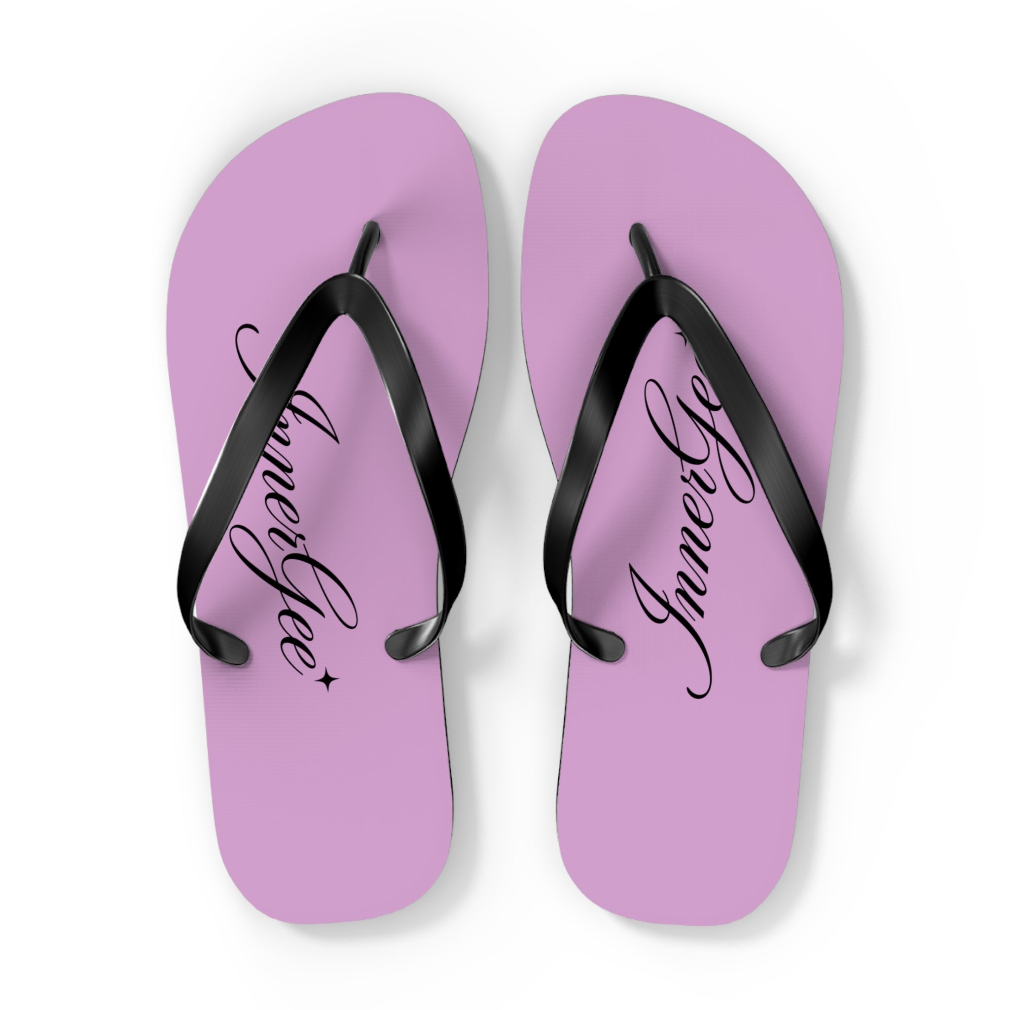 Innergee Pink Script Flip Flops –  Beach Sandals