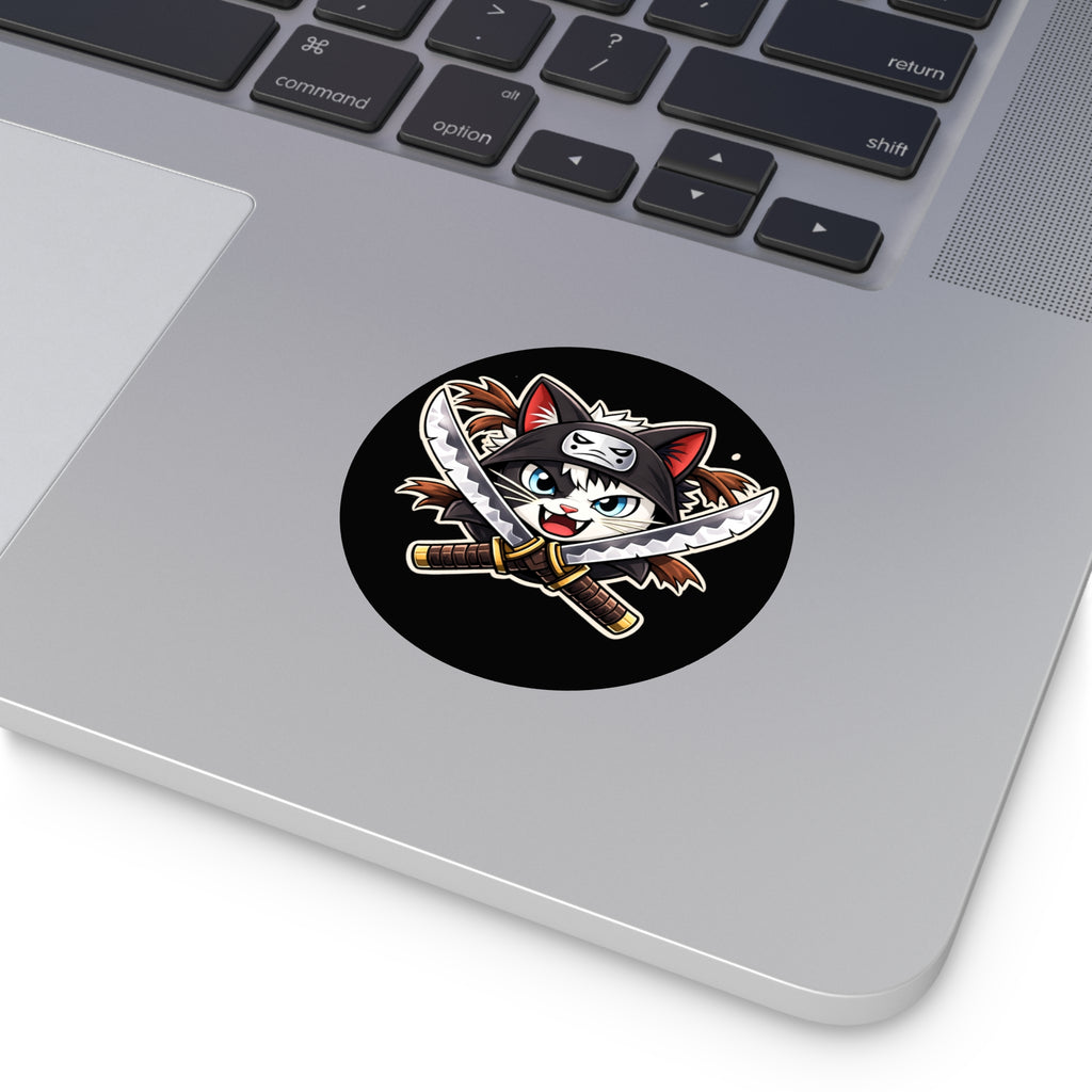 Double the Cat Sticker — Vinyl Sticker Featuring 'Double' with Twin Blades Logo