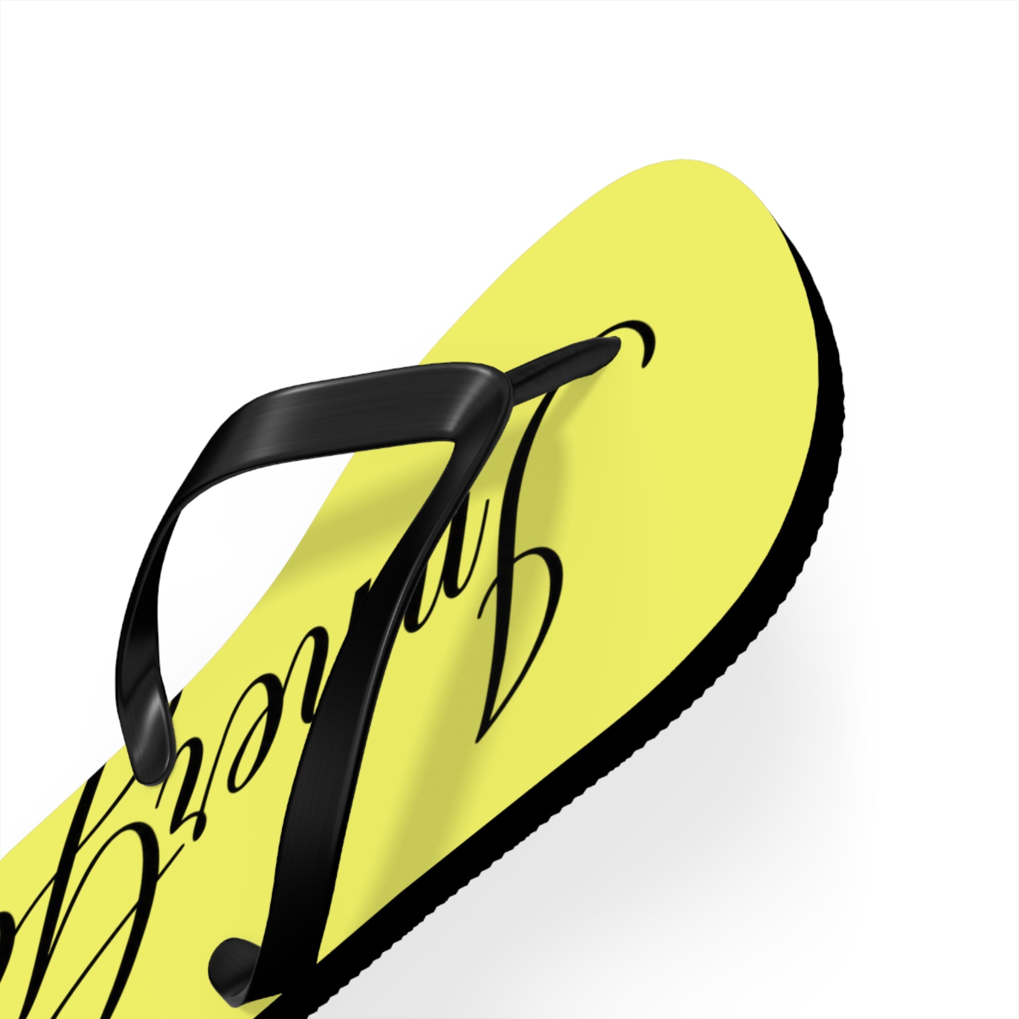Yellow 'InnerGee' Script Flip Flops – Beach Sandals with Stylish Script Logo