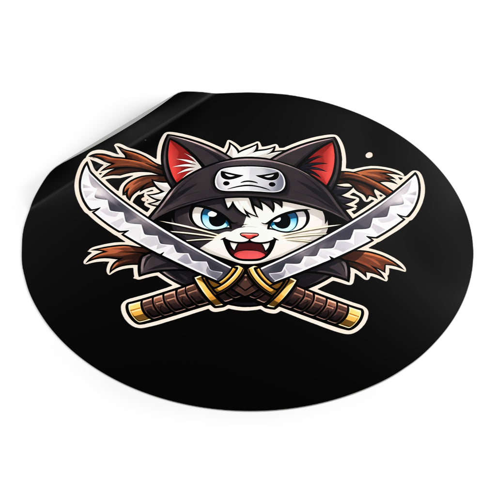 Double the Cat Sticker — Vinyl Sticker Featuring 'Double' with Twin Blades Logo