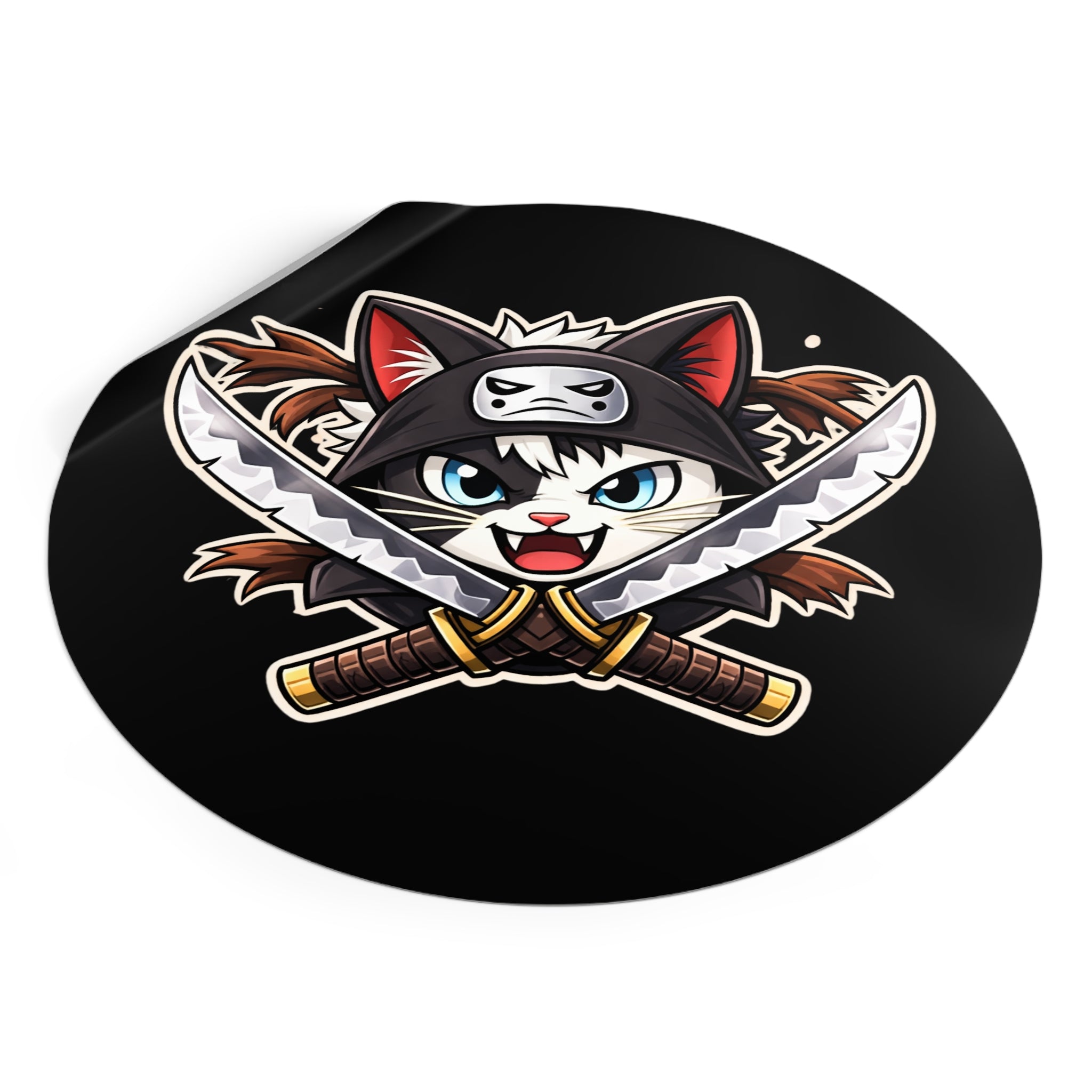 Double the Cat Sticker — Vinyl Sticker Featuring 'Double' with Twin Blades Logo