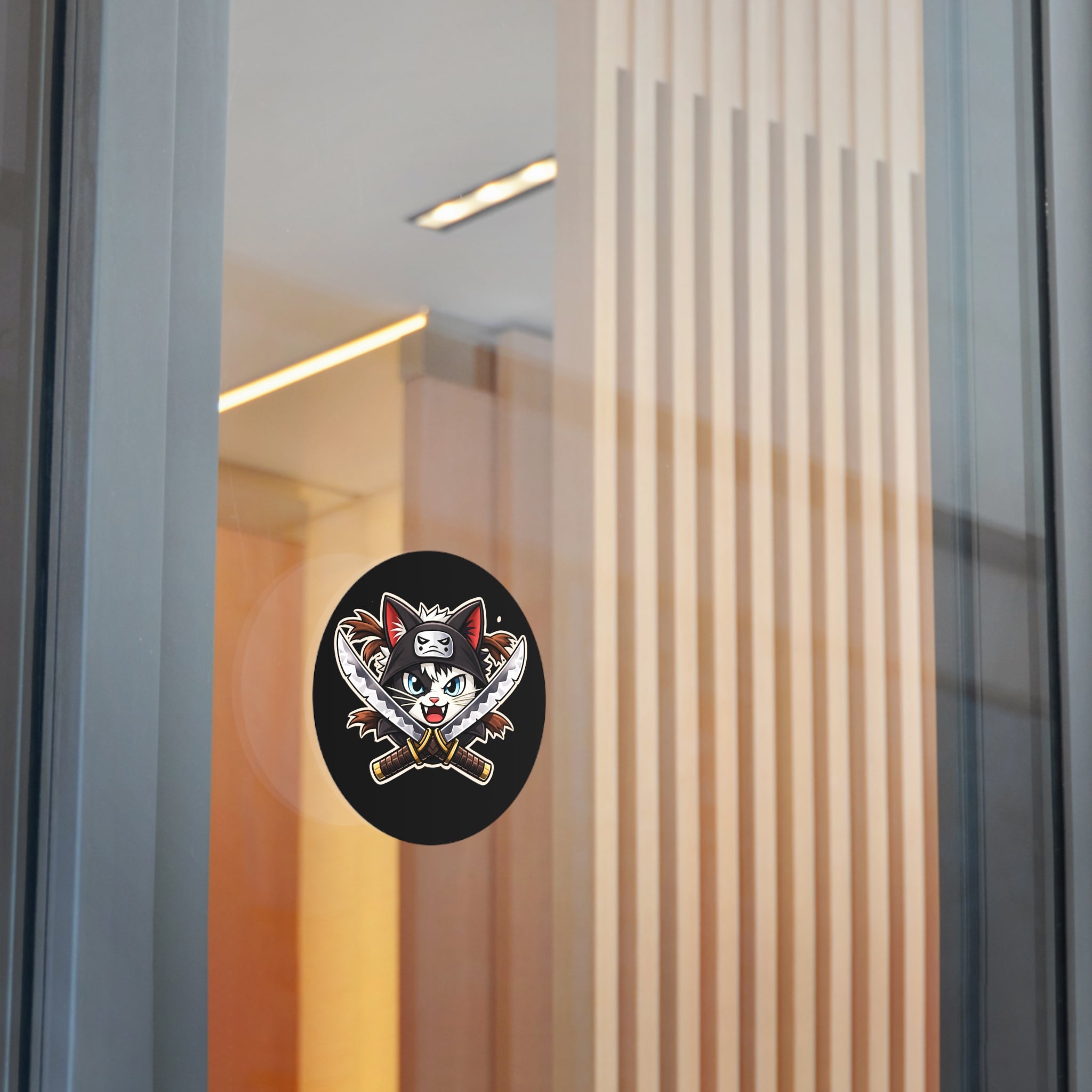 Double the Cat Sticker — Vinyl Sticker Featuring 'Double' with Twin Blades Logo