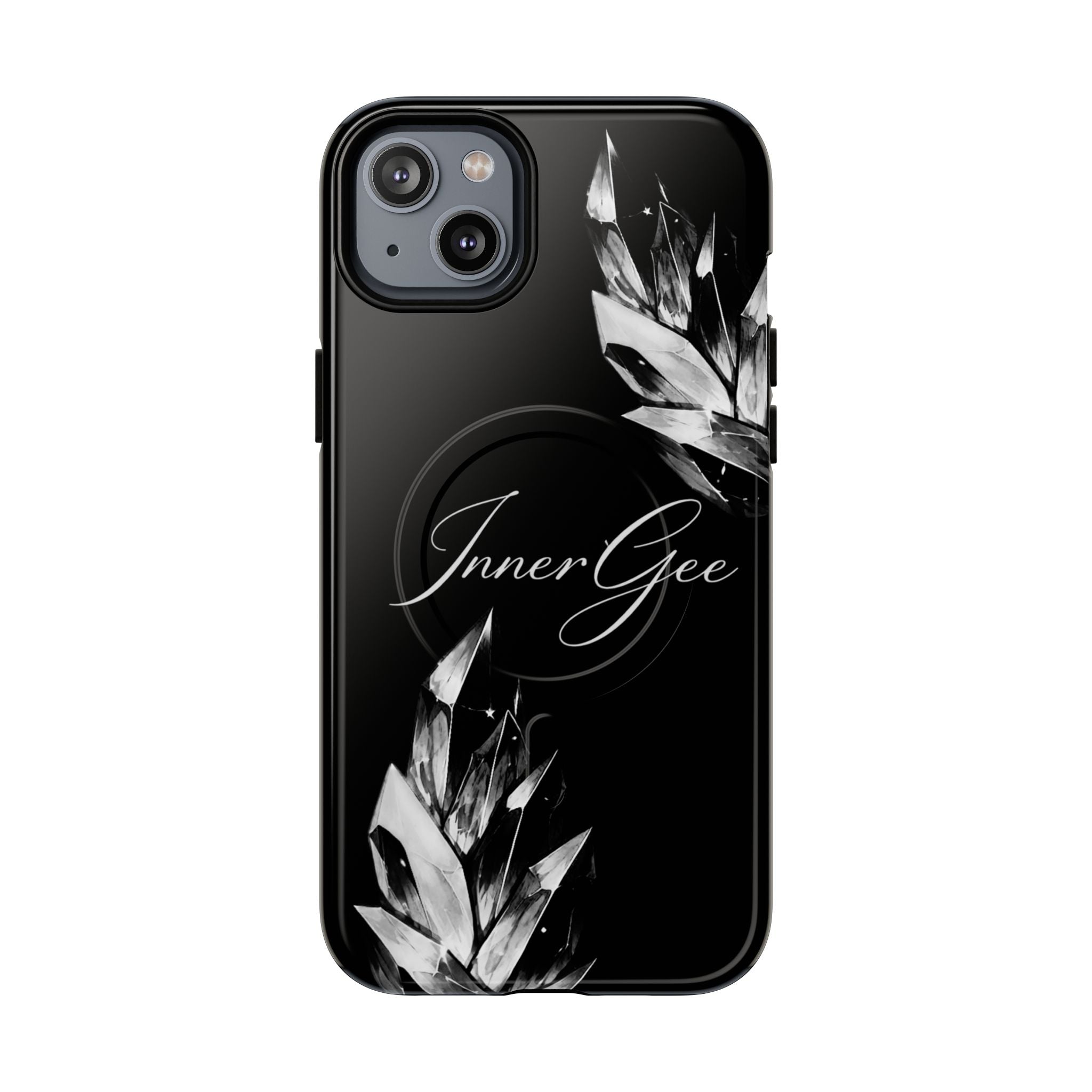 InnerGee Blk/White Crystal Tough Magnetic Phone Case